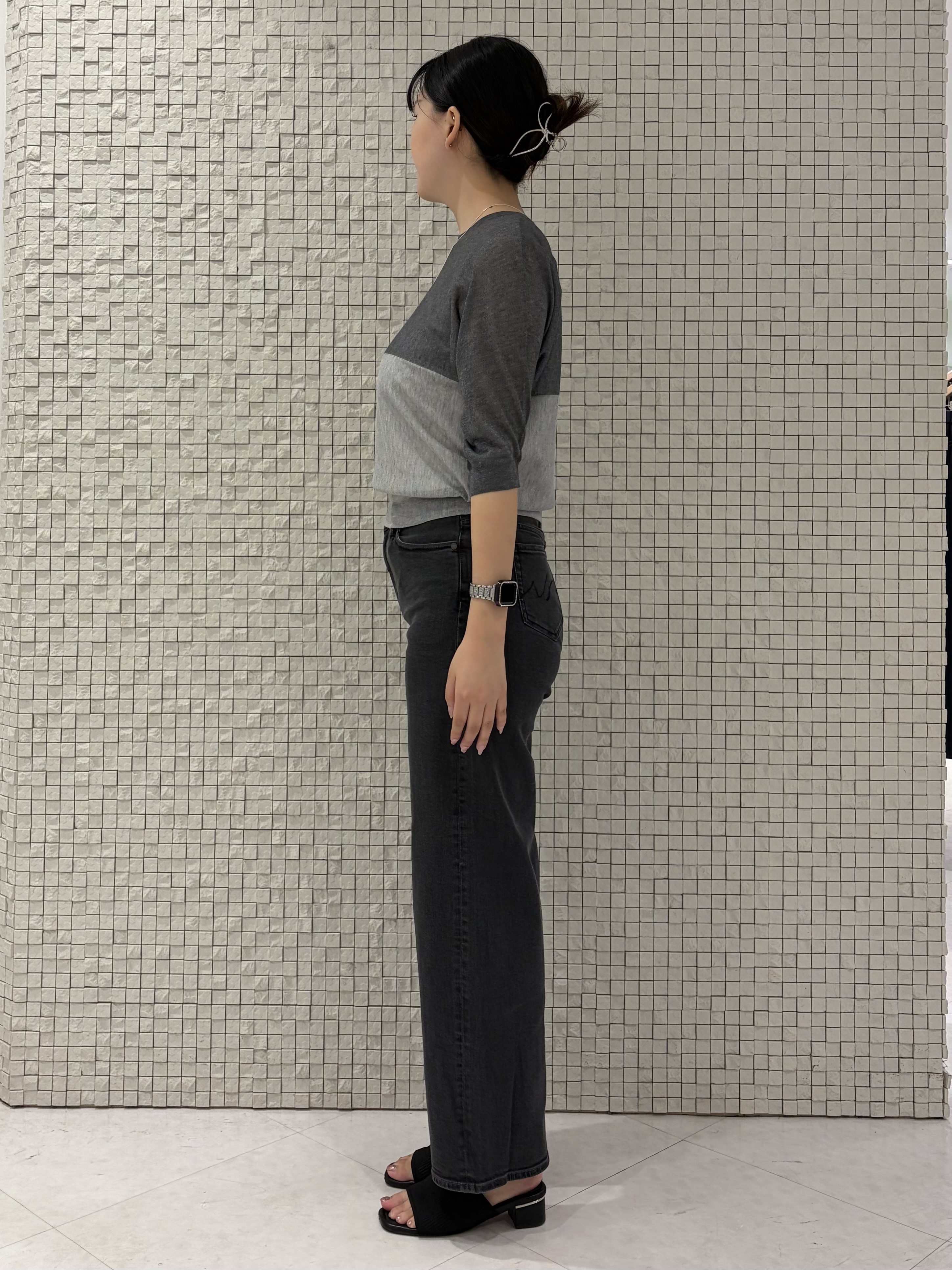 koharuさんの「INDIVI｜【体型カバー／洗える】シアードルマンニット」を使ったコーディネート