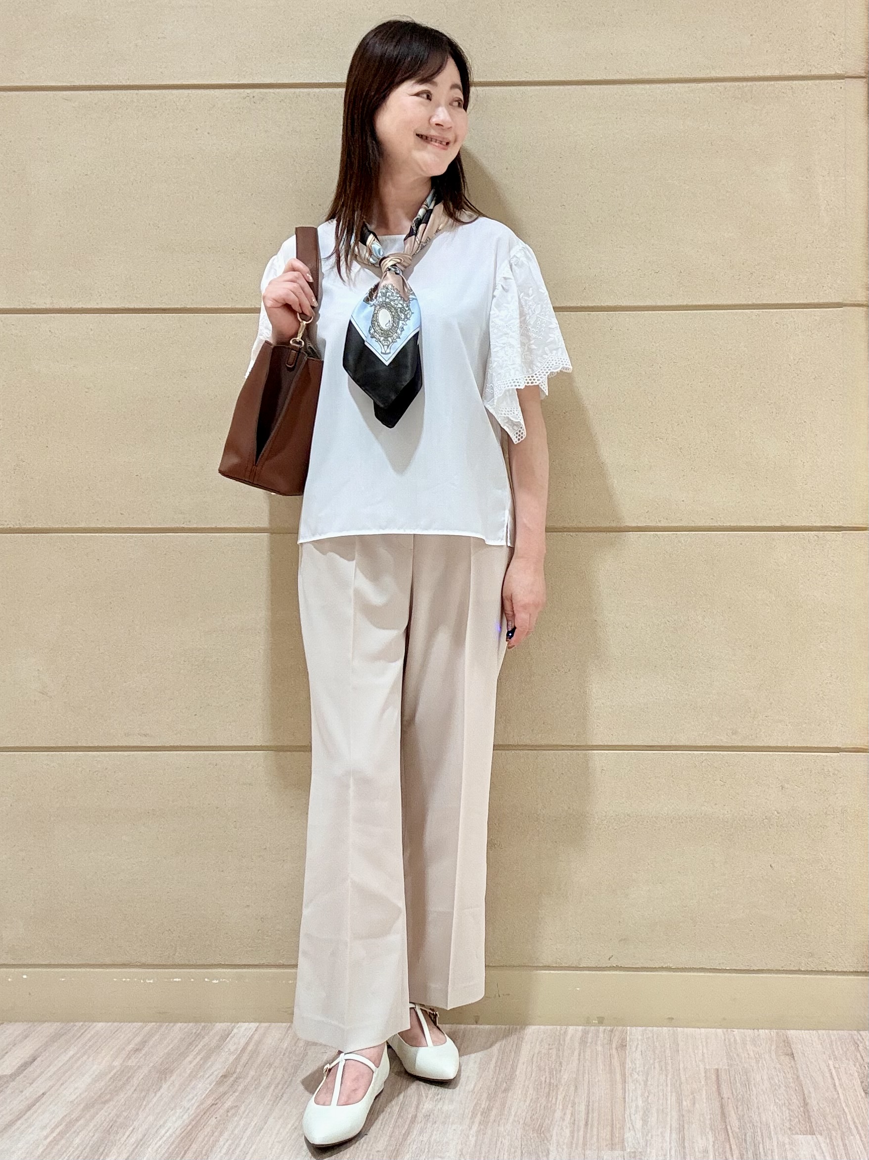Marさんの「Reflect｜【通勤◎】スカラップレーススリーブ ブラウス」を使ったコーディネート