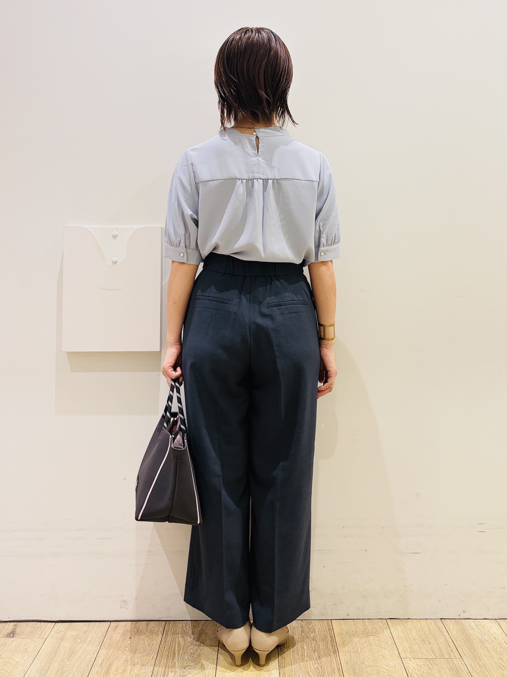 YUKOさんの「index｜ジョーゼットボウタイブラウス【洗濯機OK】」を使ったコーディネート