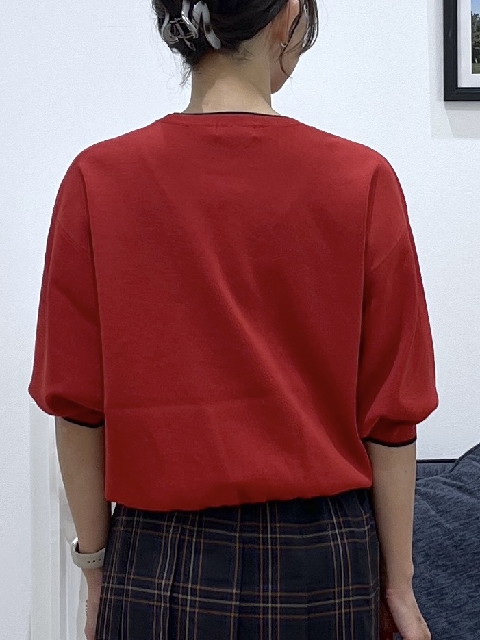canaさんの「Dessin｜【UVカット/マシンウォッシャブル】6分袖配色ニット」を使ったコーディネート