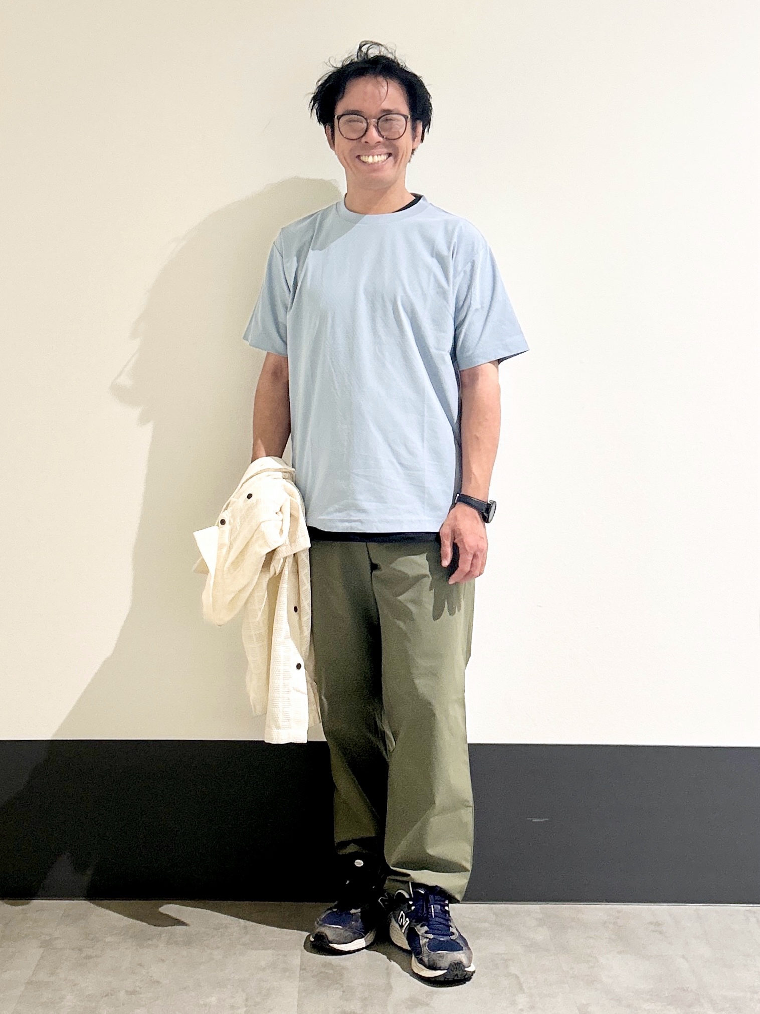 KENJI Iさんの「THE SHOP TK｜【洗濯機OK】格子柄メッシュ半袖シャツ」を使ったコーディネート