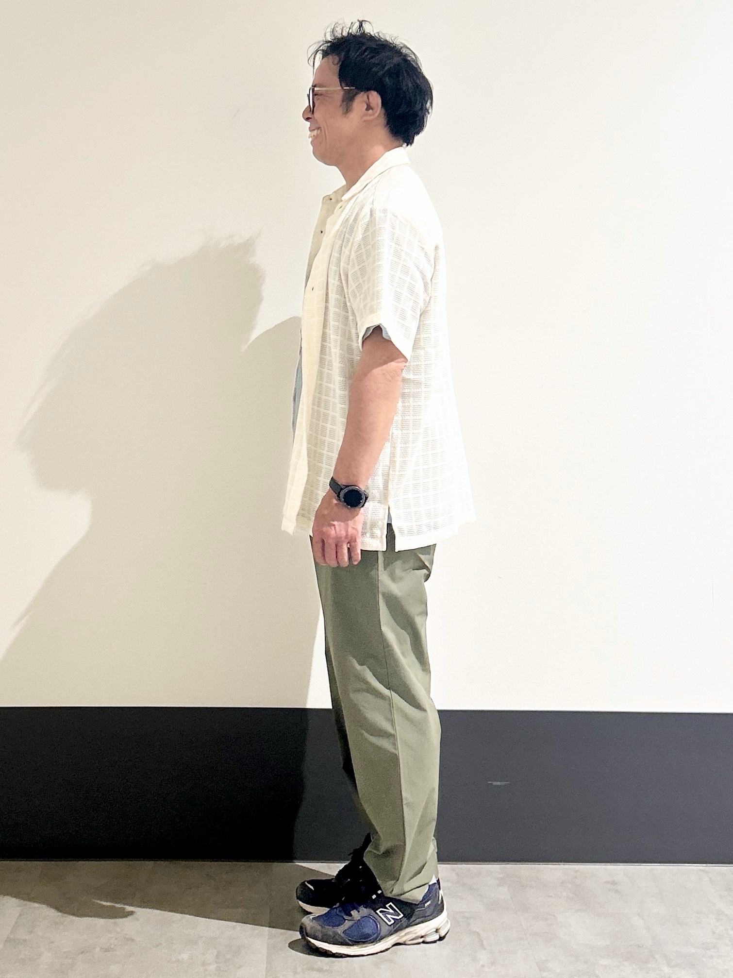 KENJI Iさんの「THE SHOP TK｜【洗濯機OK】格子柄メッシュ半袖シャツ」を使ったコーディネート