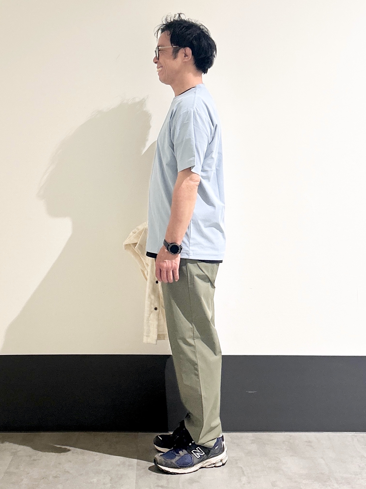 KENJI Iさんの「THE SHOP TK｜【洗濯機OK】格子柄メッシュ半袖シャツ」を使ったコーディネート