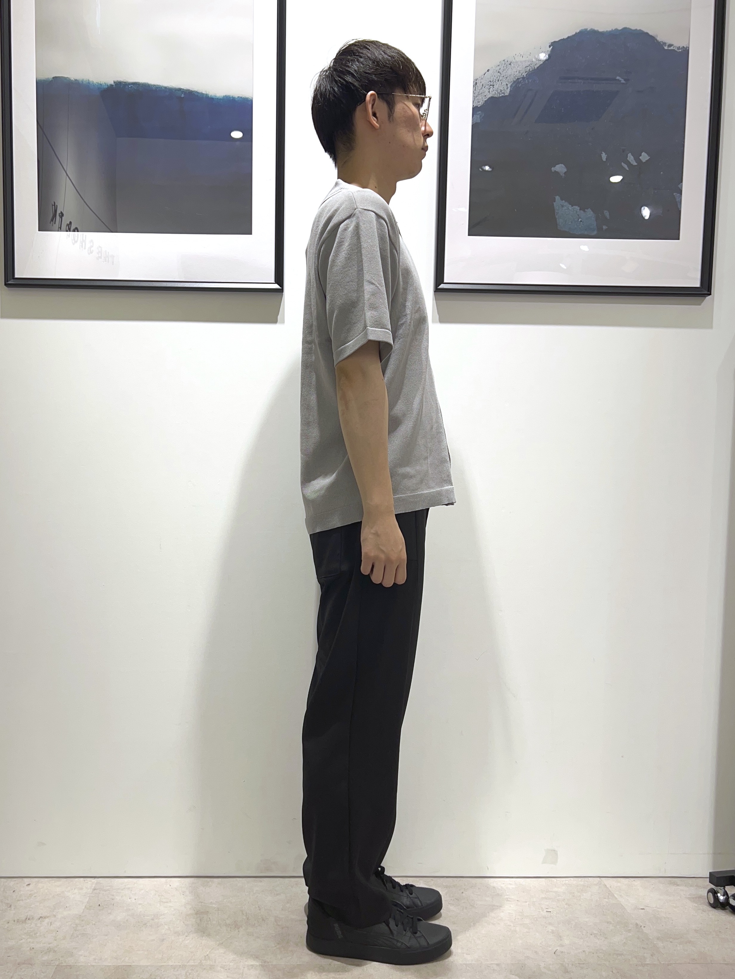 。さんの「THE SHOP TK｜【抗菌防臭／UVカット／洗濯機OK】和紙混 半袖ニットシャツ」を使ったコーディネート