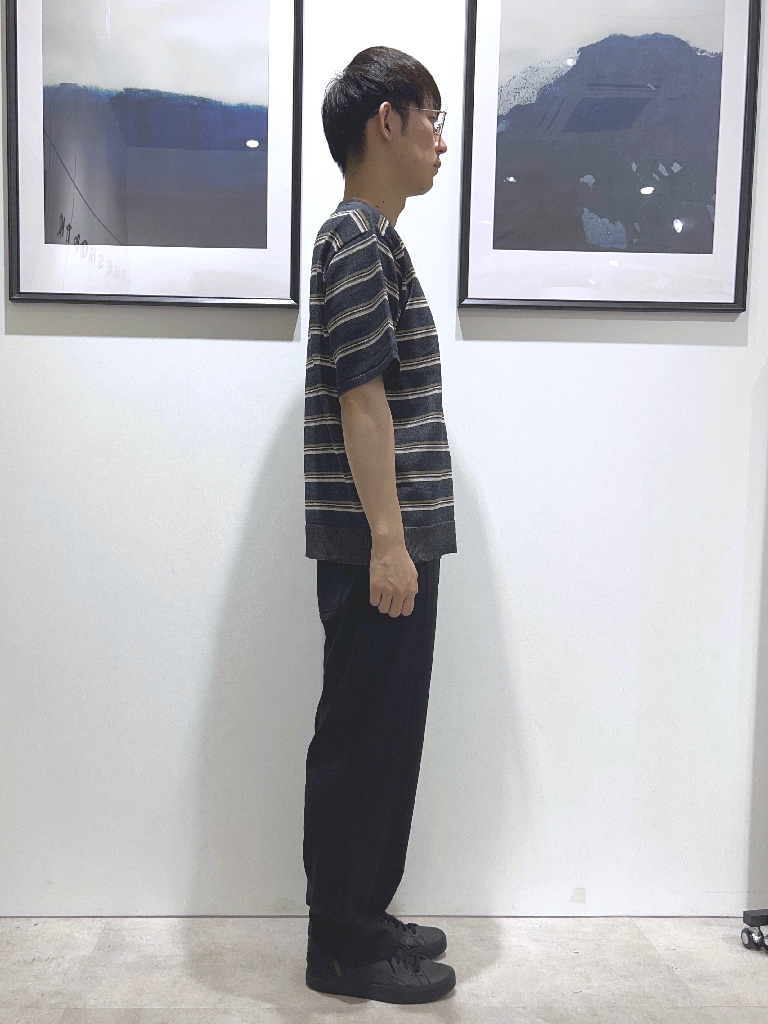 。さんの「THE SHOP TK｜【抗菌防臭／UVカット／洗濯機OK】和紙混 半袖ニット」を使ったコーディネート