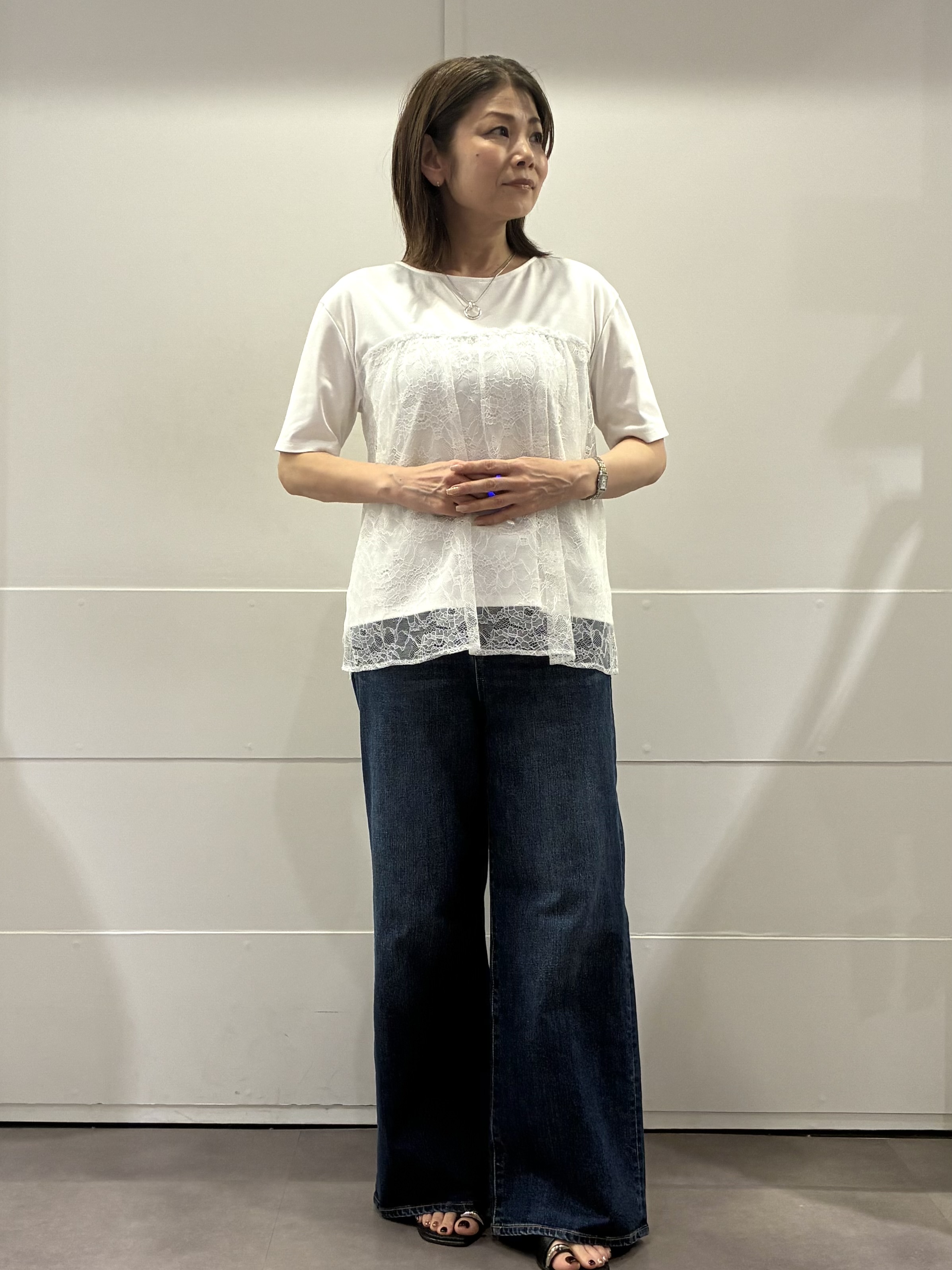 ちいさんの「Reflect｜【UVカット／接触冷感／手洗い可】ラッセルレースプルオーバー」を使ったコーディネート