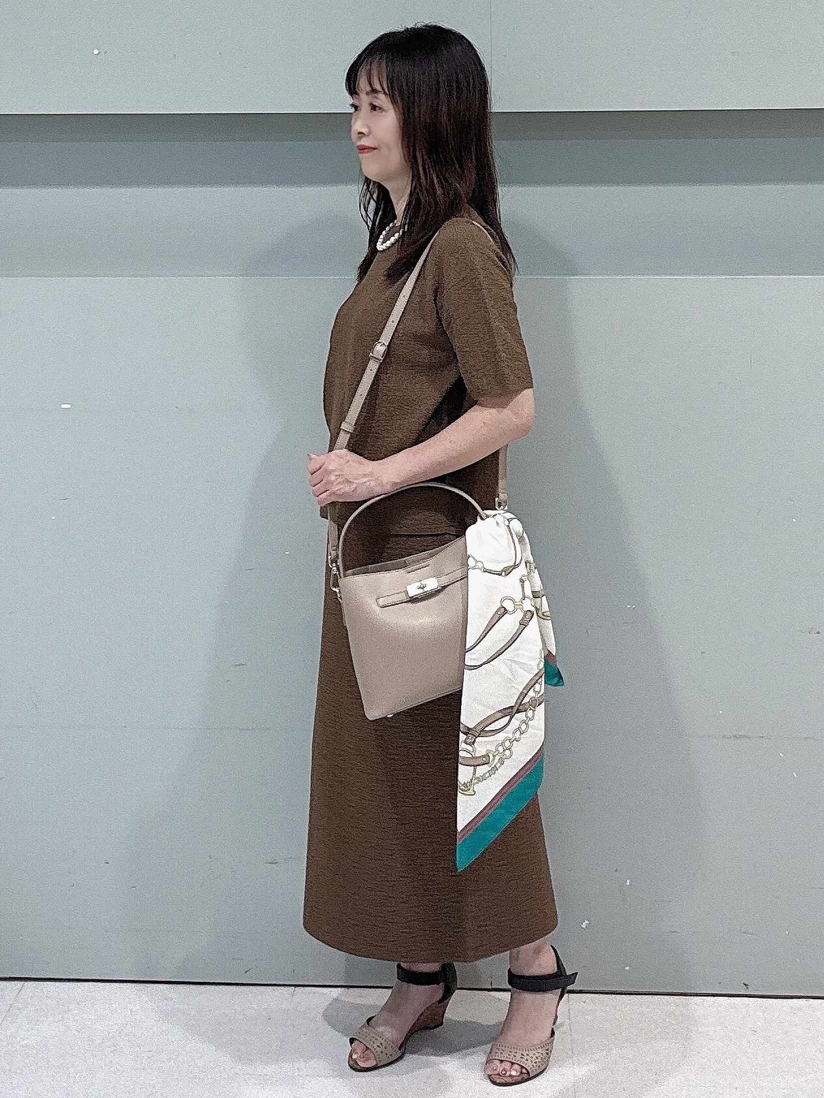 makiさんの「UNTITLED｜【セットアップ可】ドライタッチニットプルオーバー」を使ったコーディネート