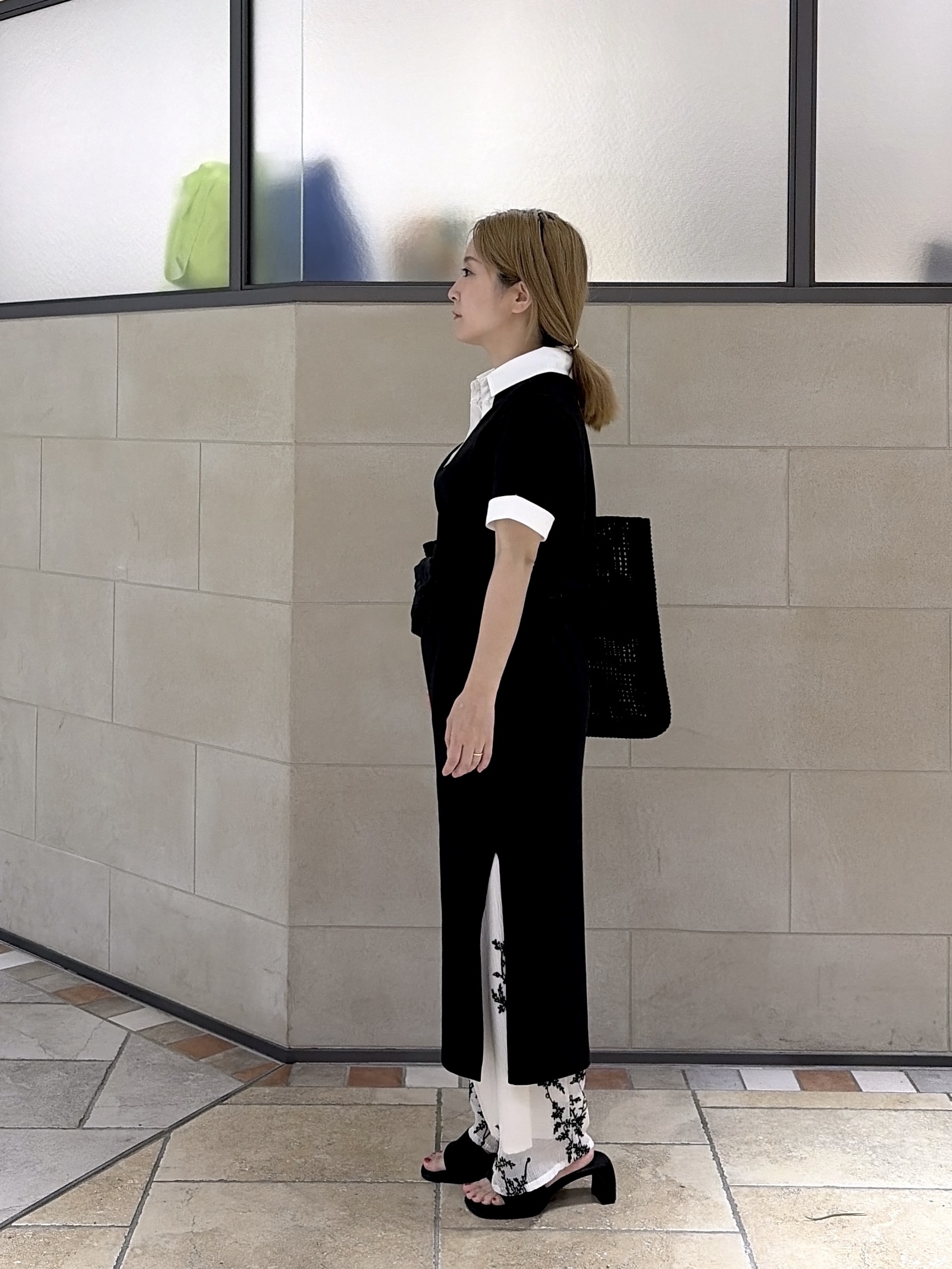 よねさんの「INDIVI｜ポロ衿カットソーワンピ―ス」を使ったコーディネート