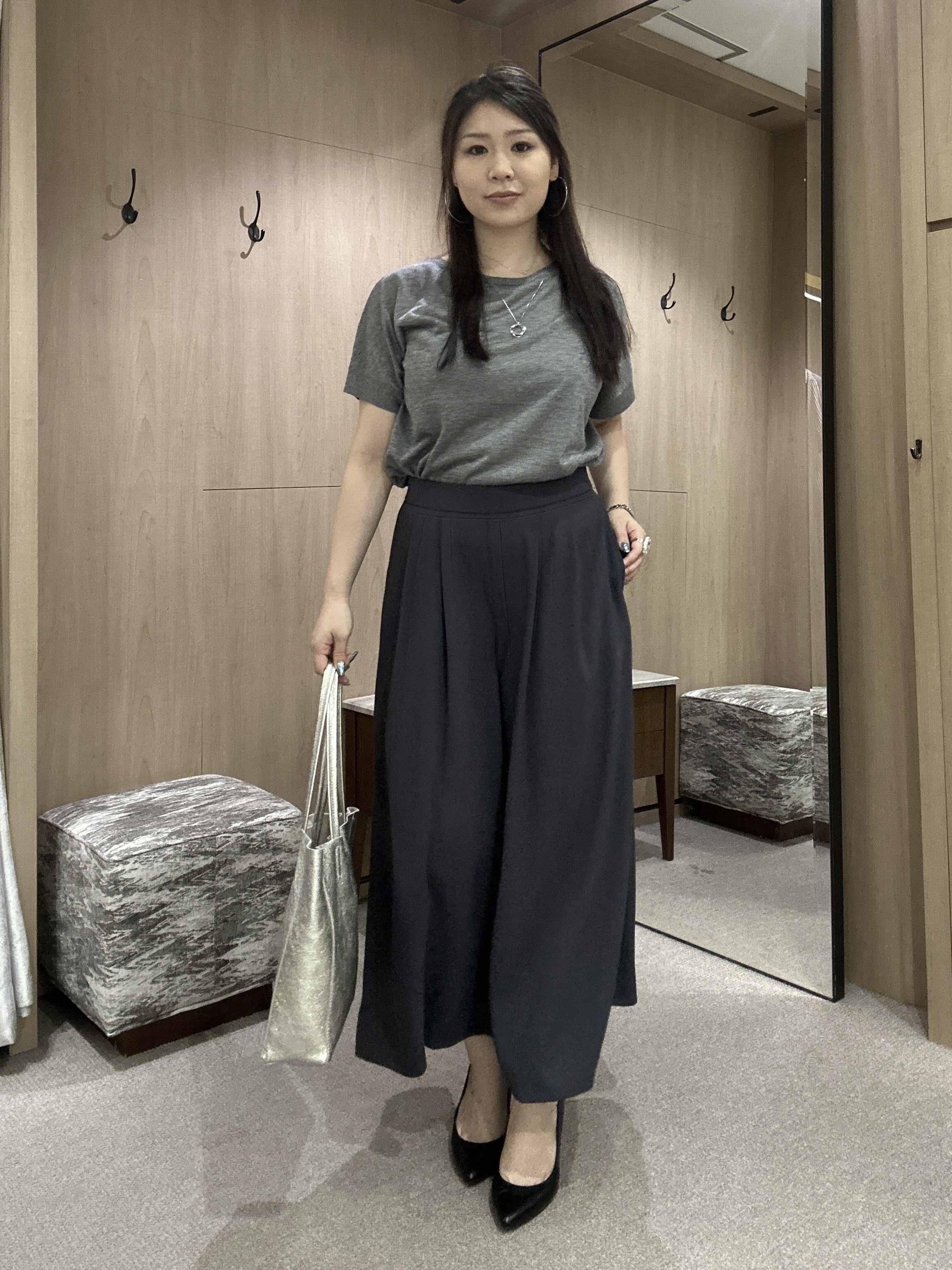 YURIさんの「UNTITLED｜【接触冷感/はっ水/セットアップ可】リラクシーガウチョパンツ」を使ったコーディネート