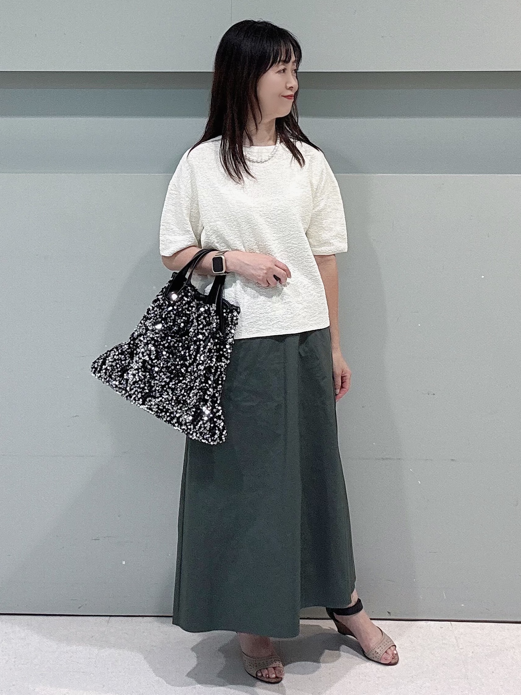 makiさんの「UNTITLED｜【セットアップ可】ドライタッチニットプルオーバー」を使ったコーディネート
