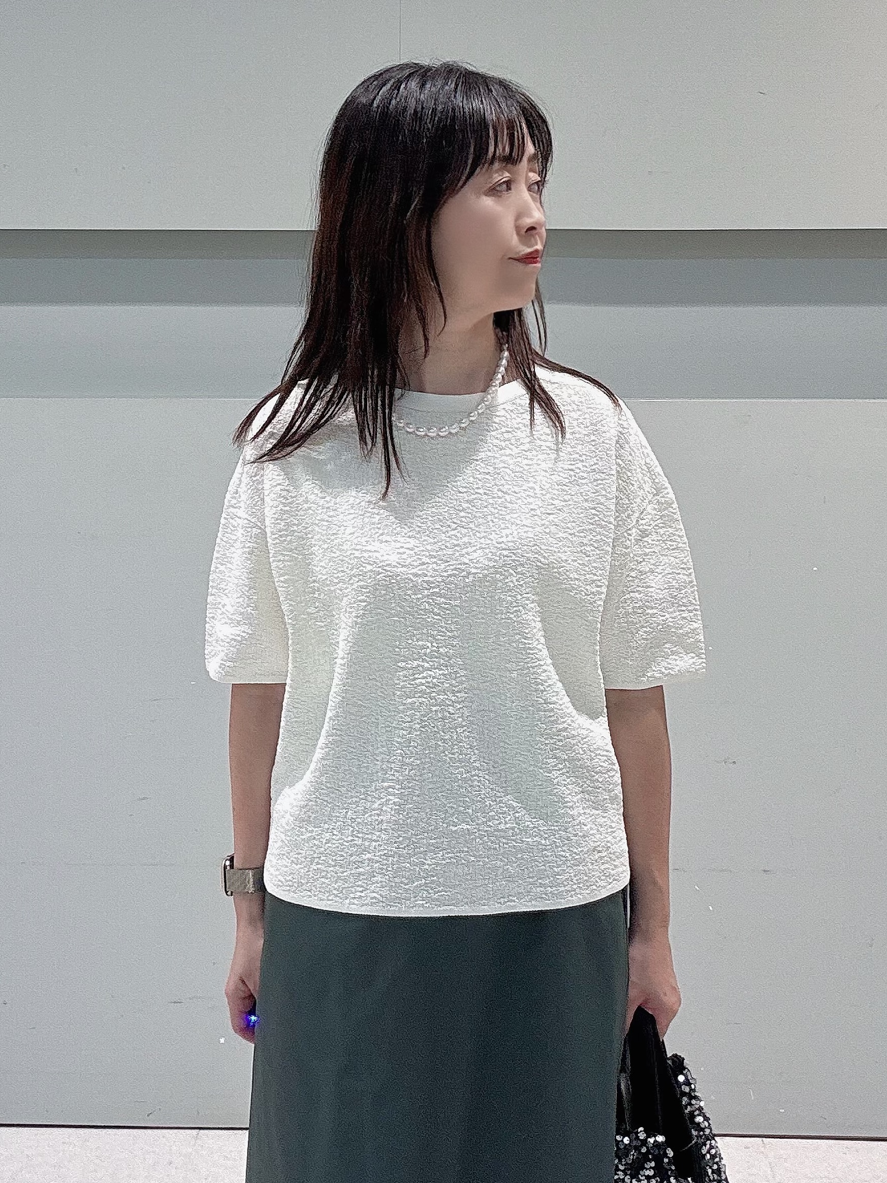 makiさんの「UNTITLED｜【セットアップ可】ドライタッチニットプルオーバー」を使ったコーディネート