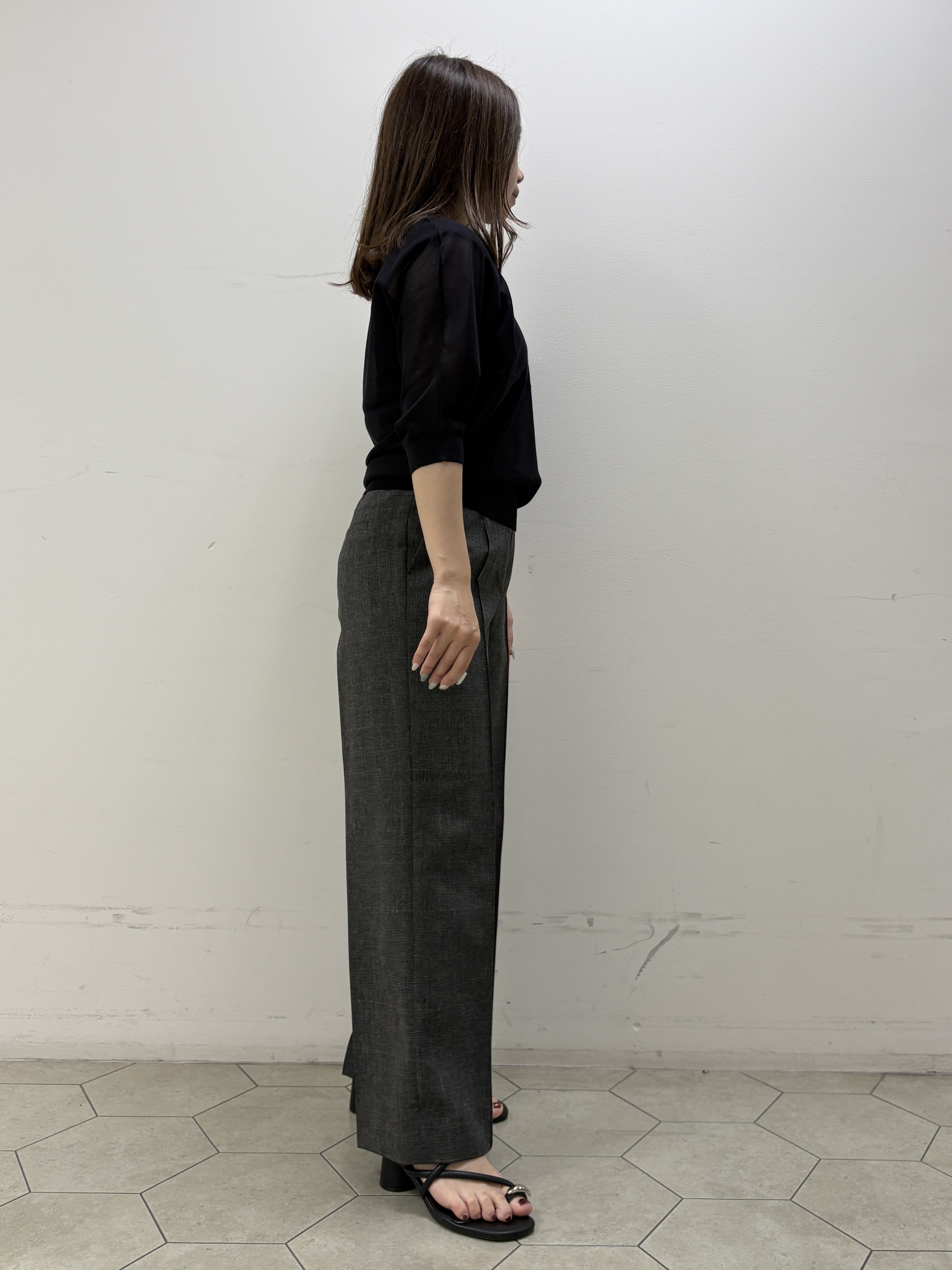 kahoさんの「INDIVI｜【体型カバー／洗える】シアードルマンニット」を使ったコーディネート