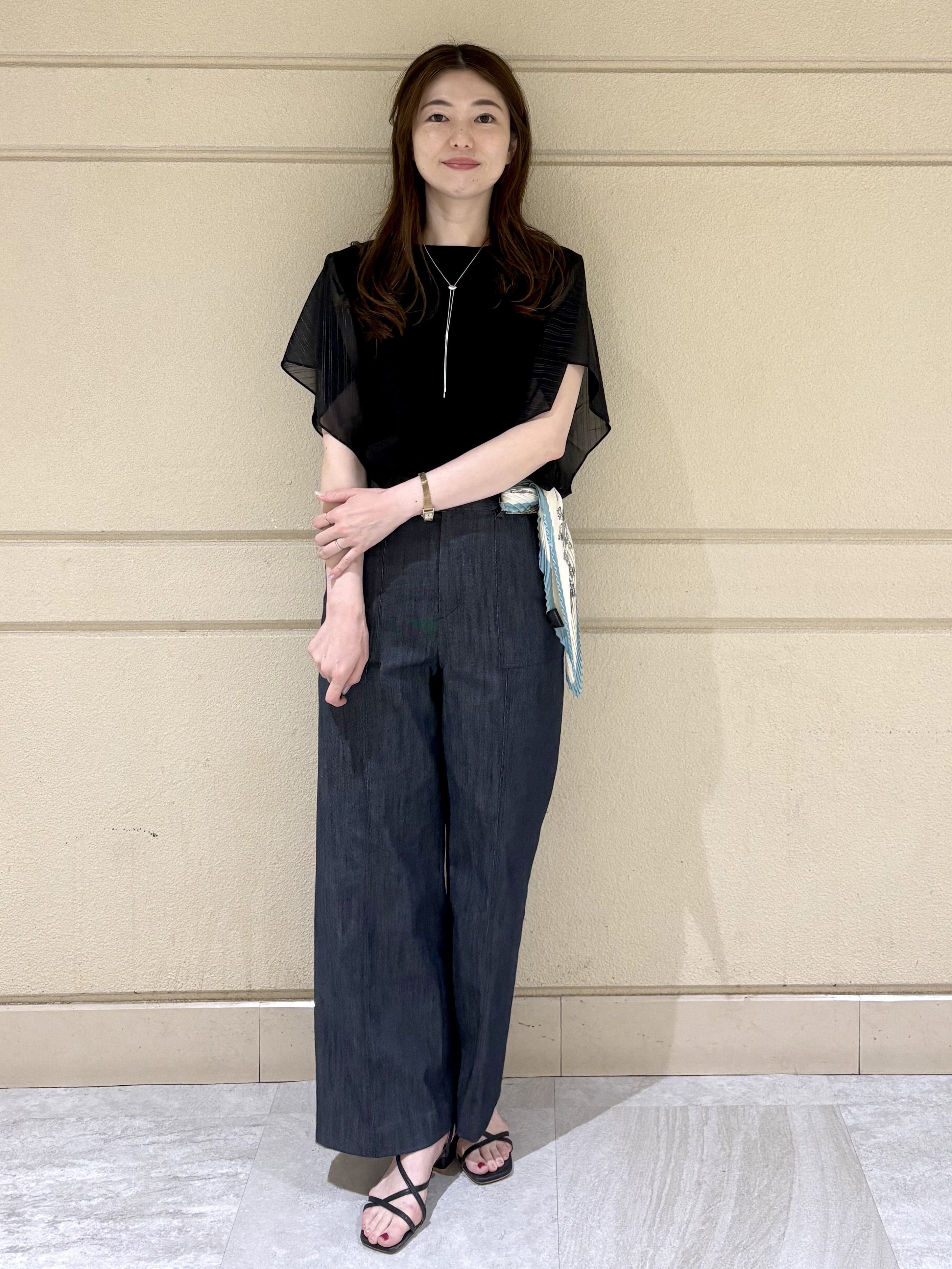 sakiさんの「COUP DE CHANCE｜【手洗い可／日本製】フレンチシアーカットソー」を使ったコーディネート