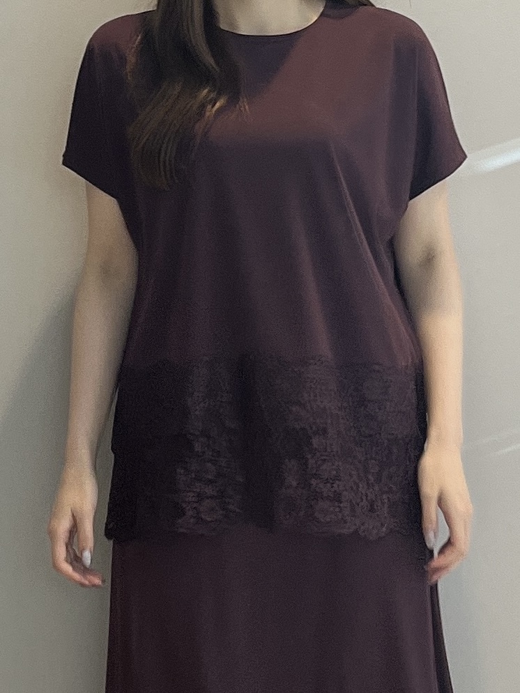 sayaさんの「grove｜【持続冷感/SET UP可】ひんやりポンチシリーズ／裾レースドルマンカットソー」を使ったコーディネート