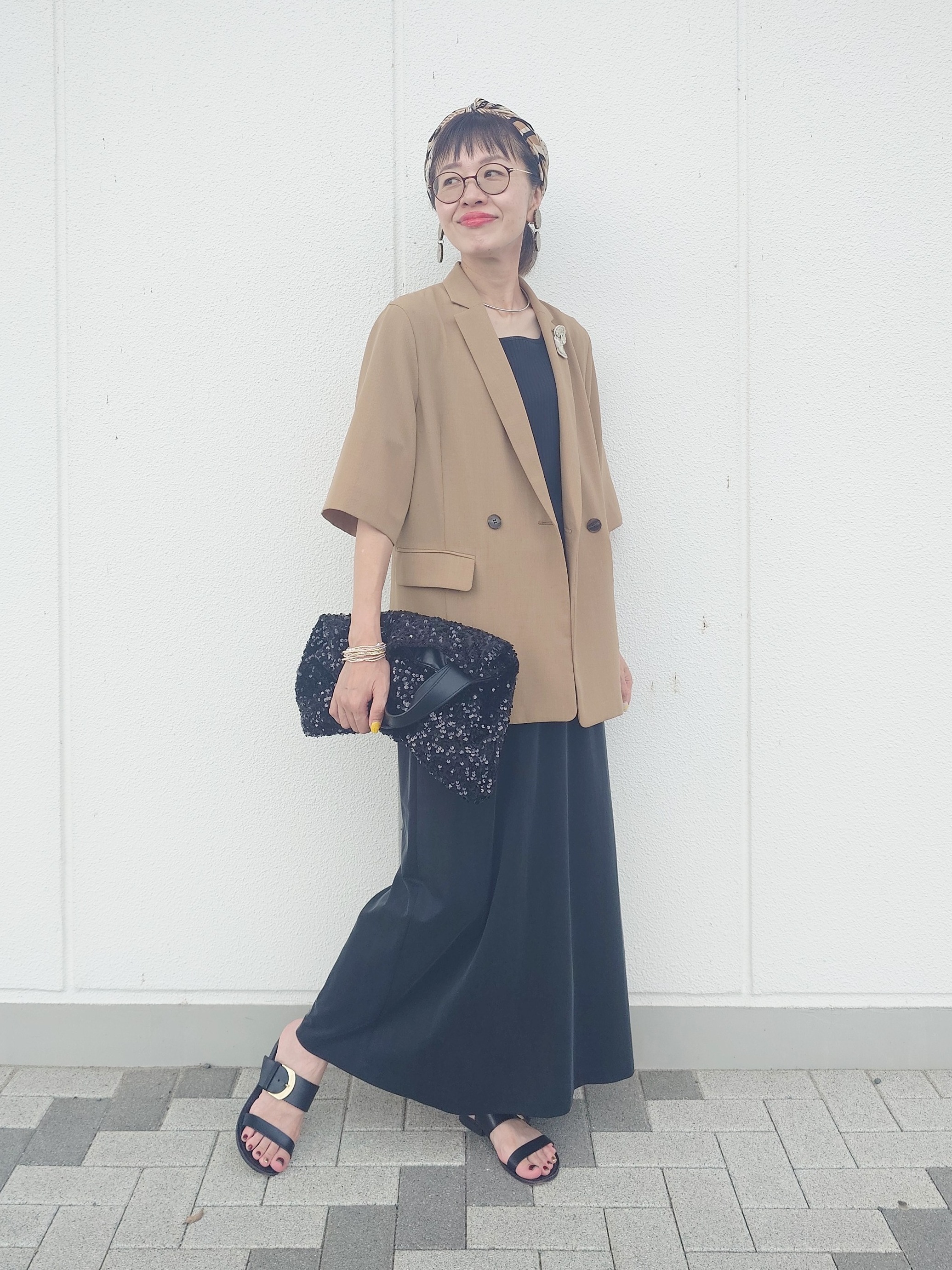 MUTSUKOさんの「UNTITLED｜【セットアップ可/UVカット/通気性】エアリークール半袖ジャケット」を使ったコーディネート