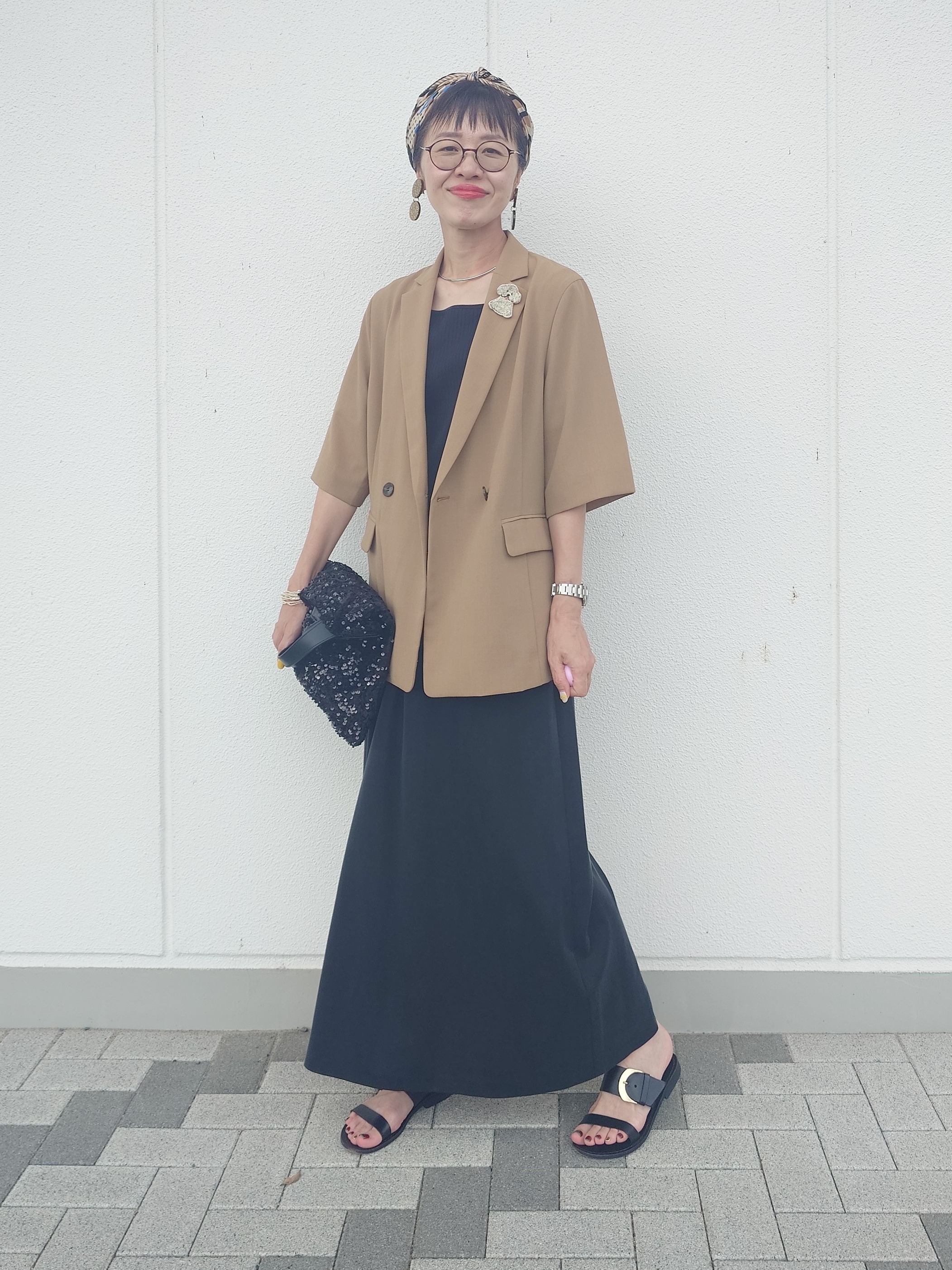 MUTSUKOさんの「UNTITLED｜【セットアップ可/UVカット/通気性】エアリークール半袖ジャケット」を使ったコーディネート