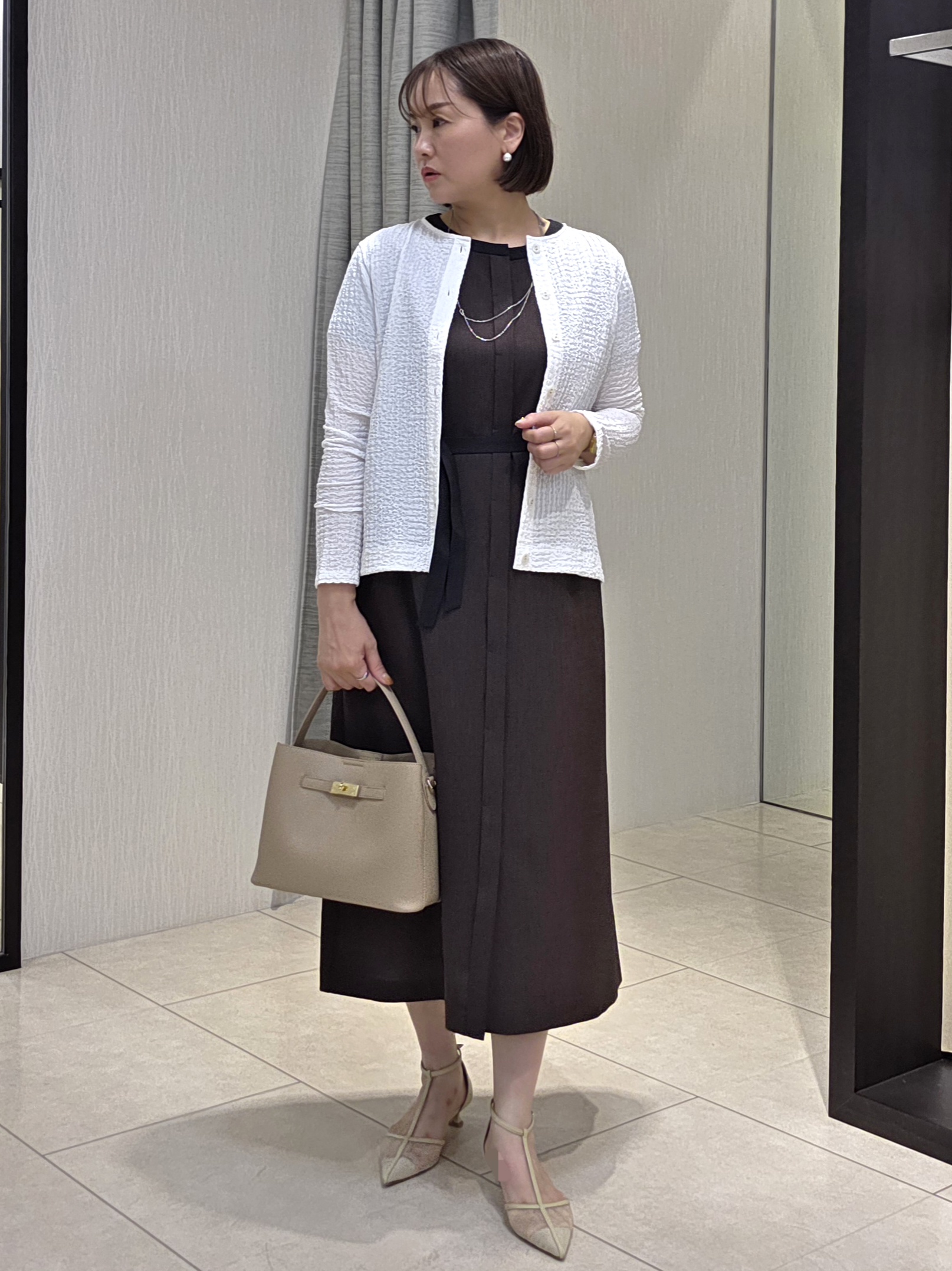 naokoさんの「UNTITLED｜【アンサンブル可】ポコポコカーディガン」を使ったコーディネート