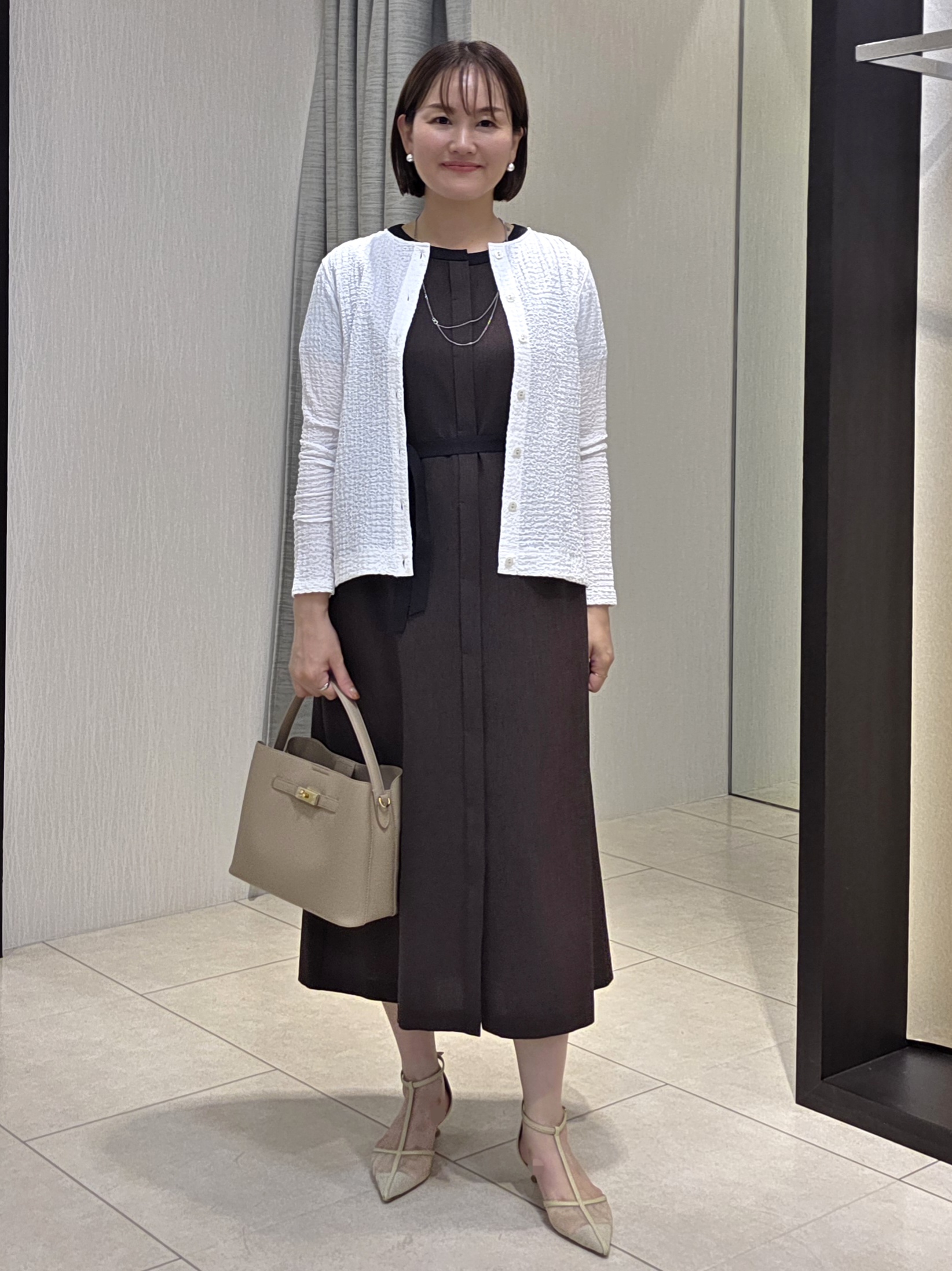 naokoさんの「UNTITLED｜【アンサンブル可】ポコポコカーディガン」を使ったコーディネート