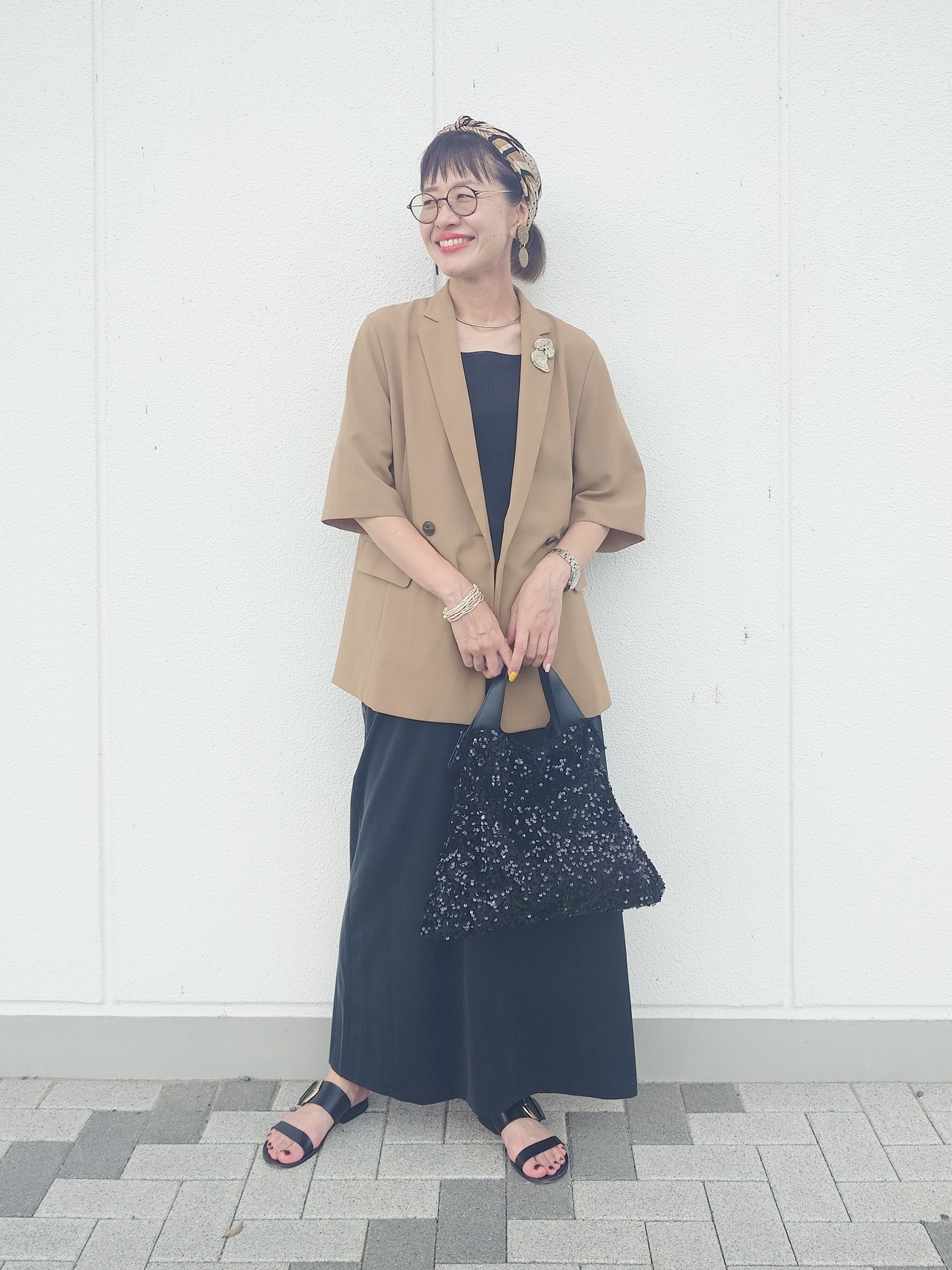 MUTSUKOさんの「UNTITLED｜【セットアップ可/UVカット/通気性】エアリークール半袖ジャケット」を使ったコーディネート