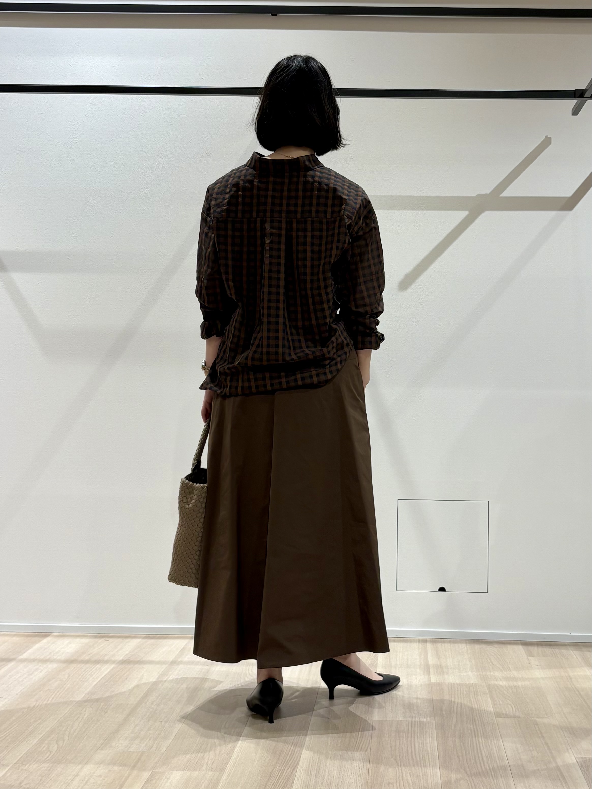yさんの「UNTITLED｜シアーチェックシャツブラウス」を使ったコーディネート