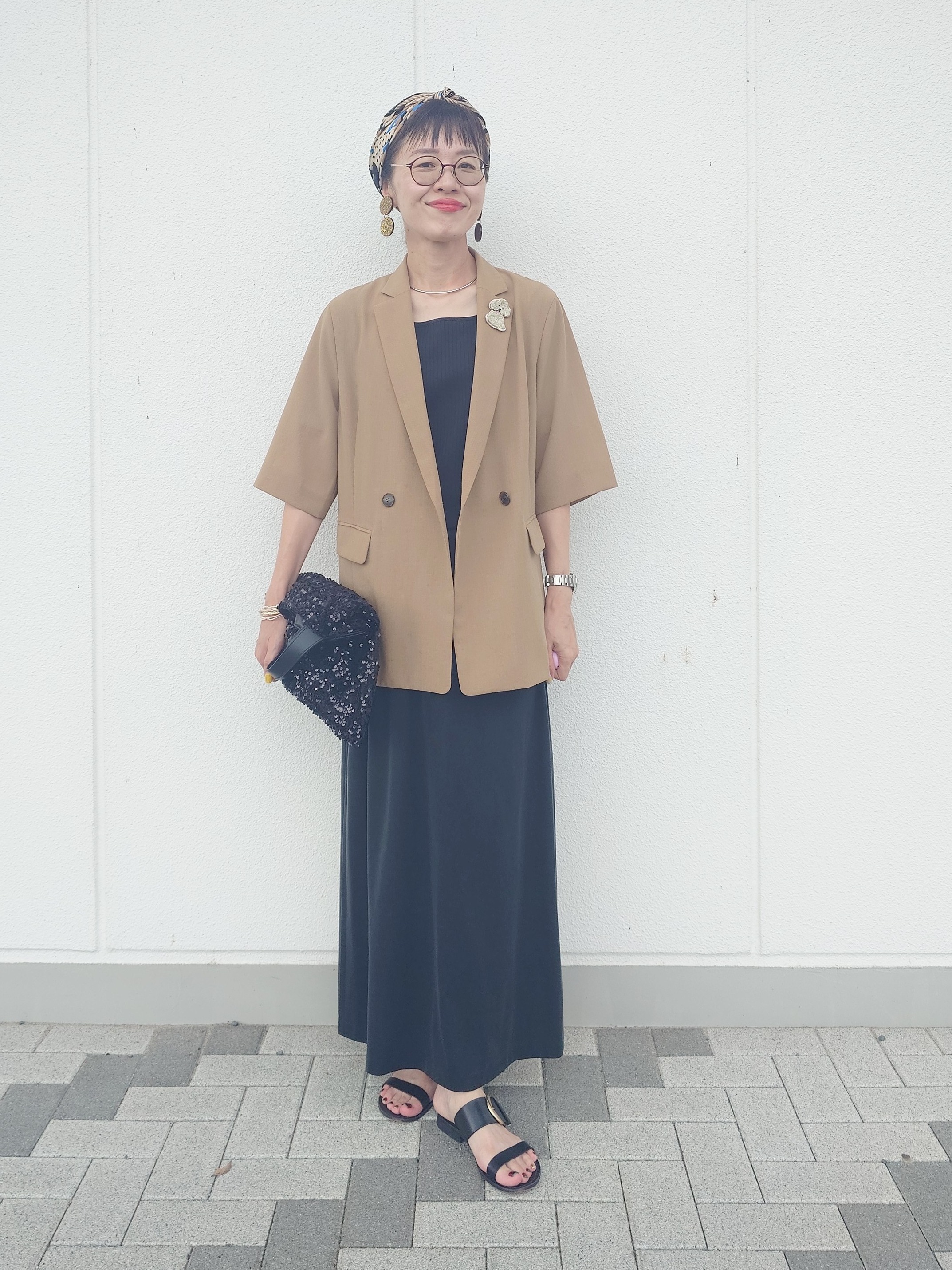 MUTSUKOさんの「UNTITLED｜【セットアップ可/UVカット/通気性】エアリークール半袖ジャケット」を使ったコーディネート