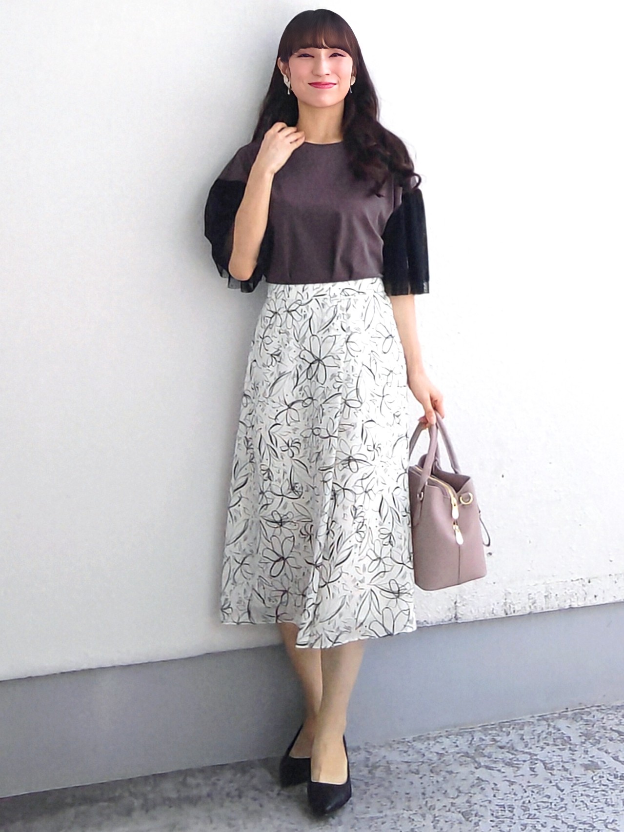 keinaさんの「SunaUna｜チュール袖カットソー」を使ったコーディネート