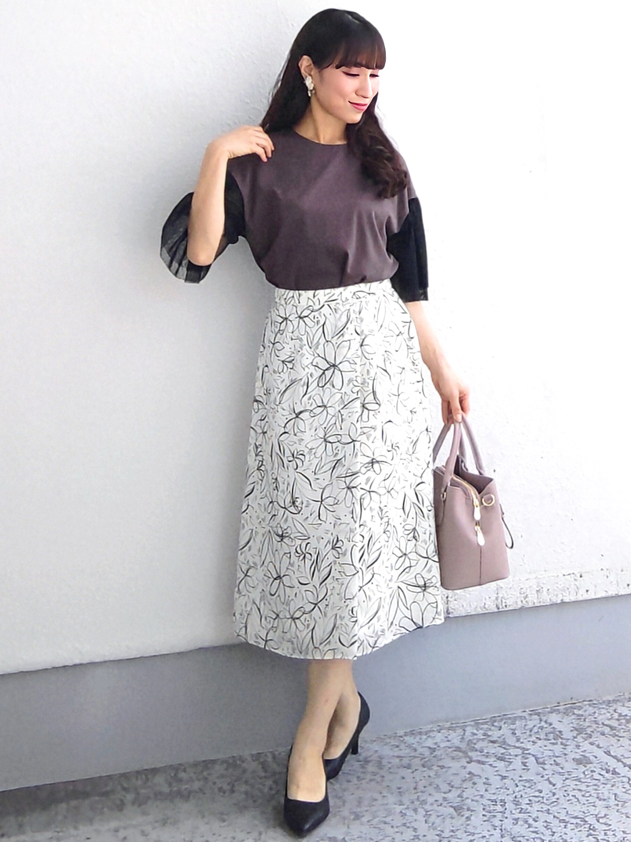 keinaさんの「SunaUna｜チュール袖カットソー」を使ったコーディネート