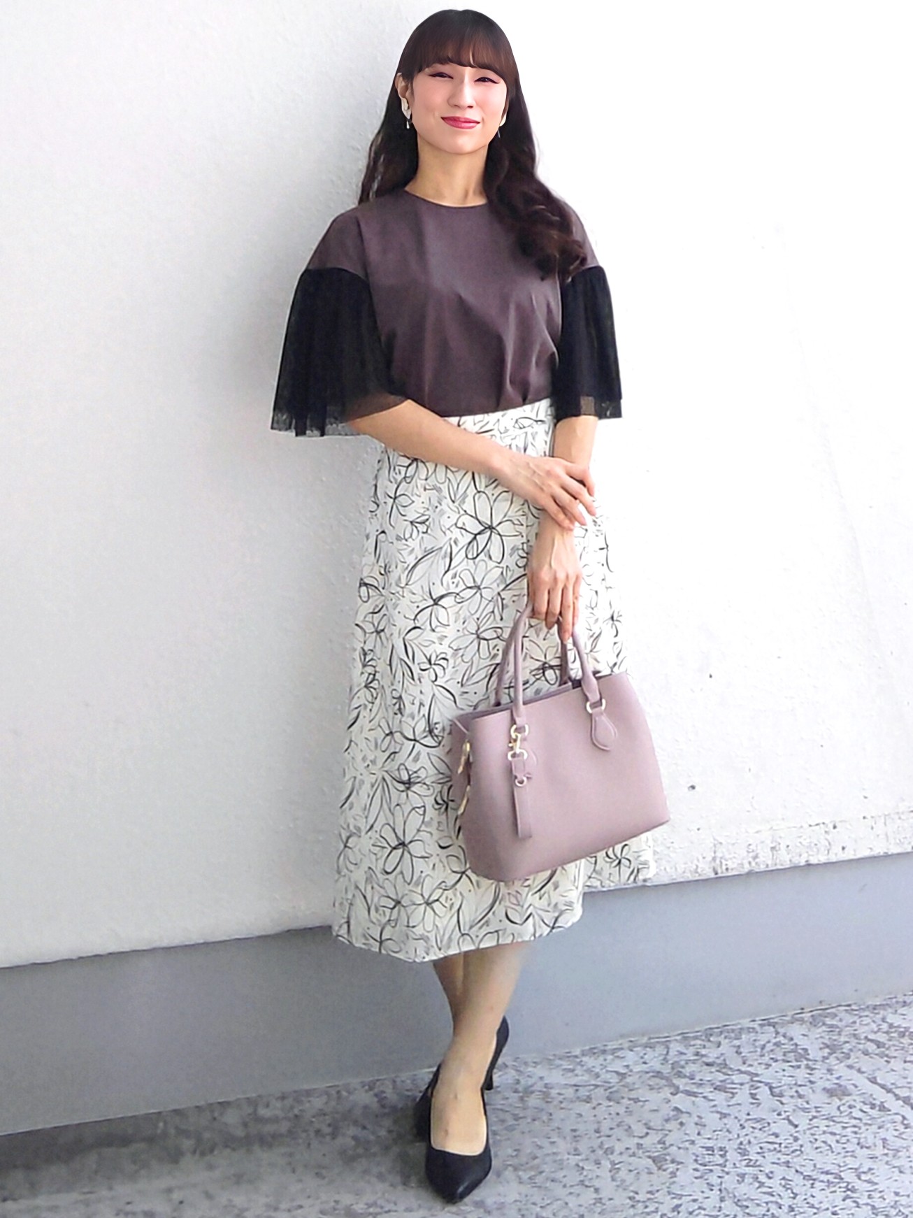 keinaさんの「SunaUna｜チュール袖カットソー」を使ったコーディネート