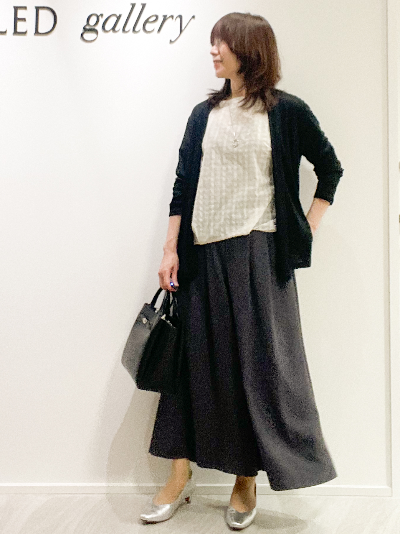 めいさんの「UNTITLED｜シアーチェックブラウス」を使ったコーディネート