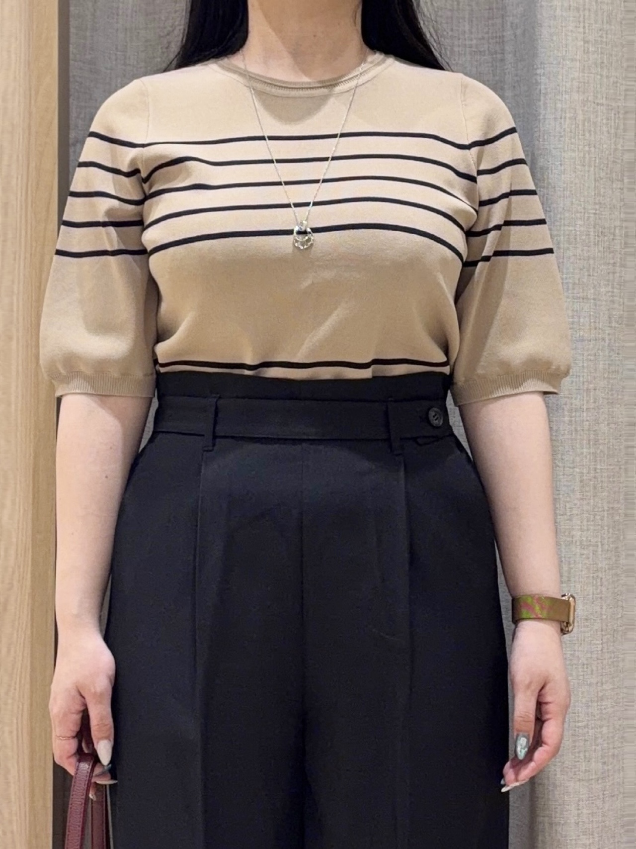 minamiさんの「grove｜【選べる着丈/UVカット/接触冷感etc】センタープレス取れにくいワイドパンツ」を使ったコーディネート