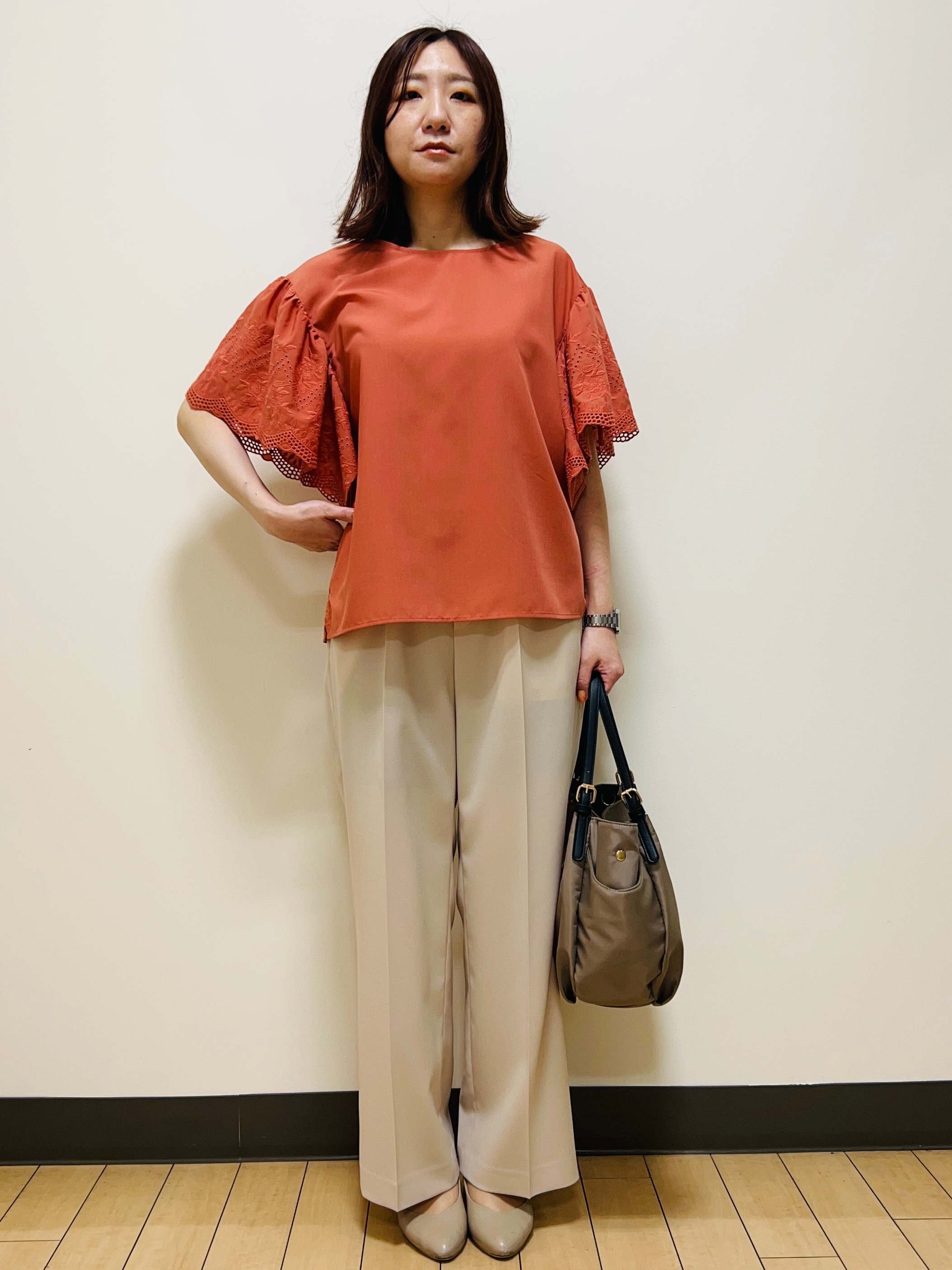 miiiさんの「Reflect｜【通勤◎】スカラップレーススリーブ ブラウス」を使ったコーディネート