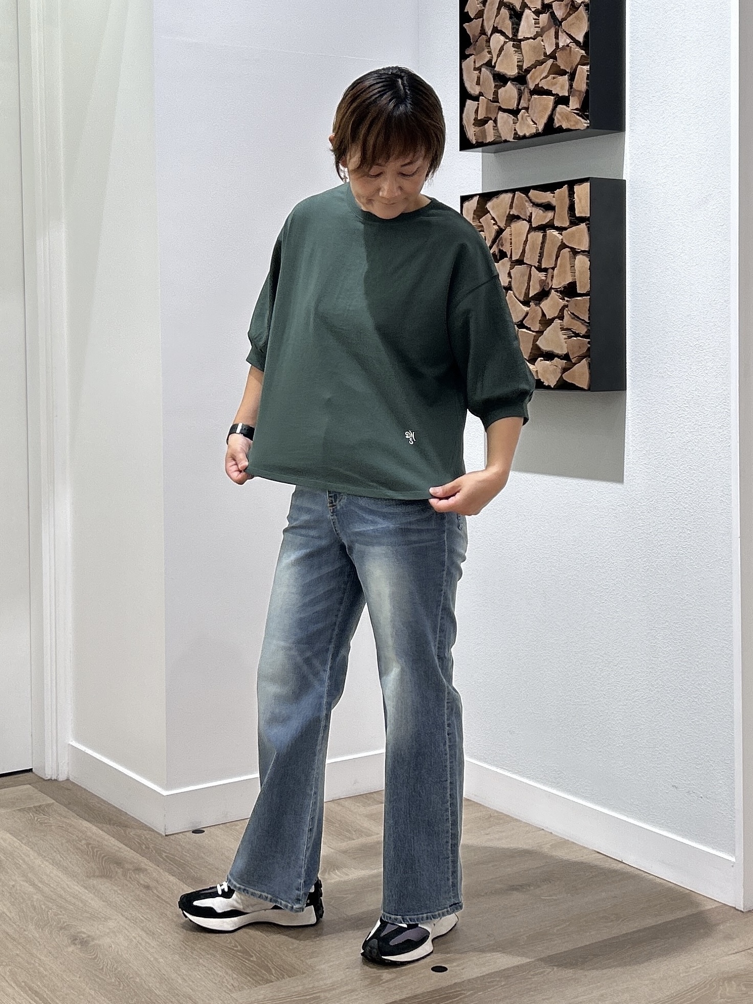 rairaiさんの「Dessin｜バックヘンリーカットソー5分袖」を使ったコーディネート