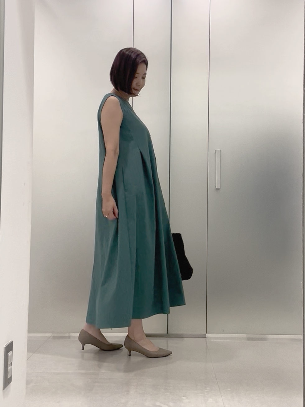 まどかさんの「UNTITLED｜【接触冷感/UVカット/吸水速乾】Aラインロングワンピース」を使ったコーディネート