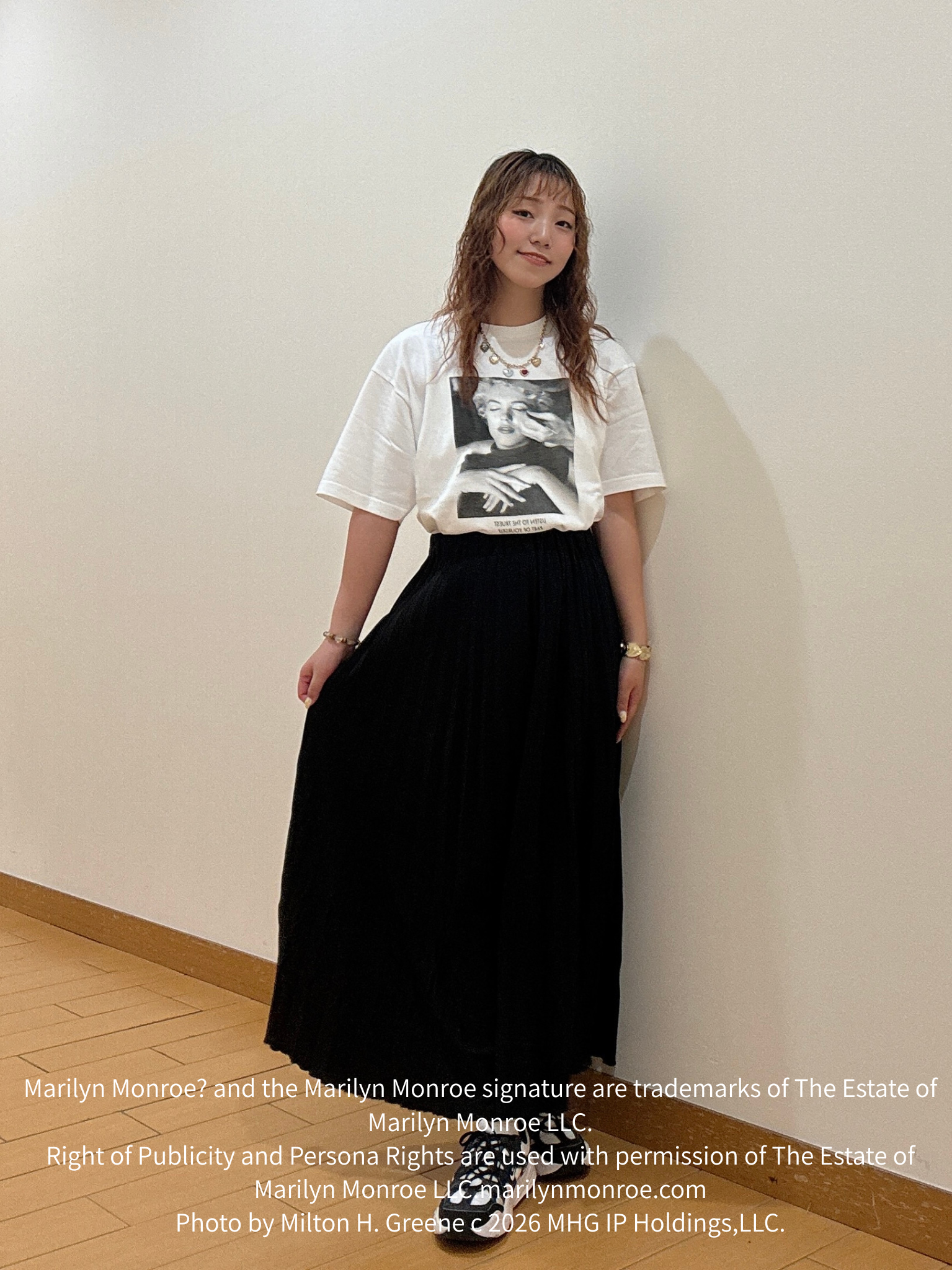 ヒナさんの「TAKEO KIKUCHI｜【別注】マリリン・モンロー/フォトTシャツ」を使ったコーディネート