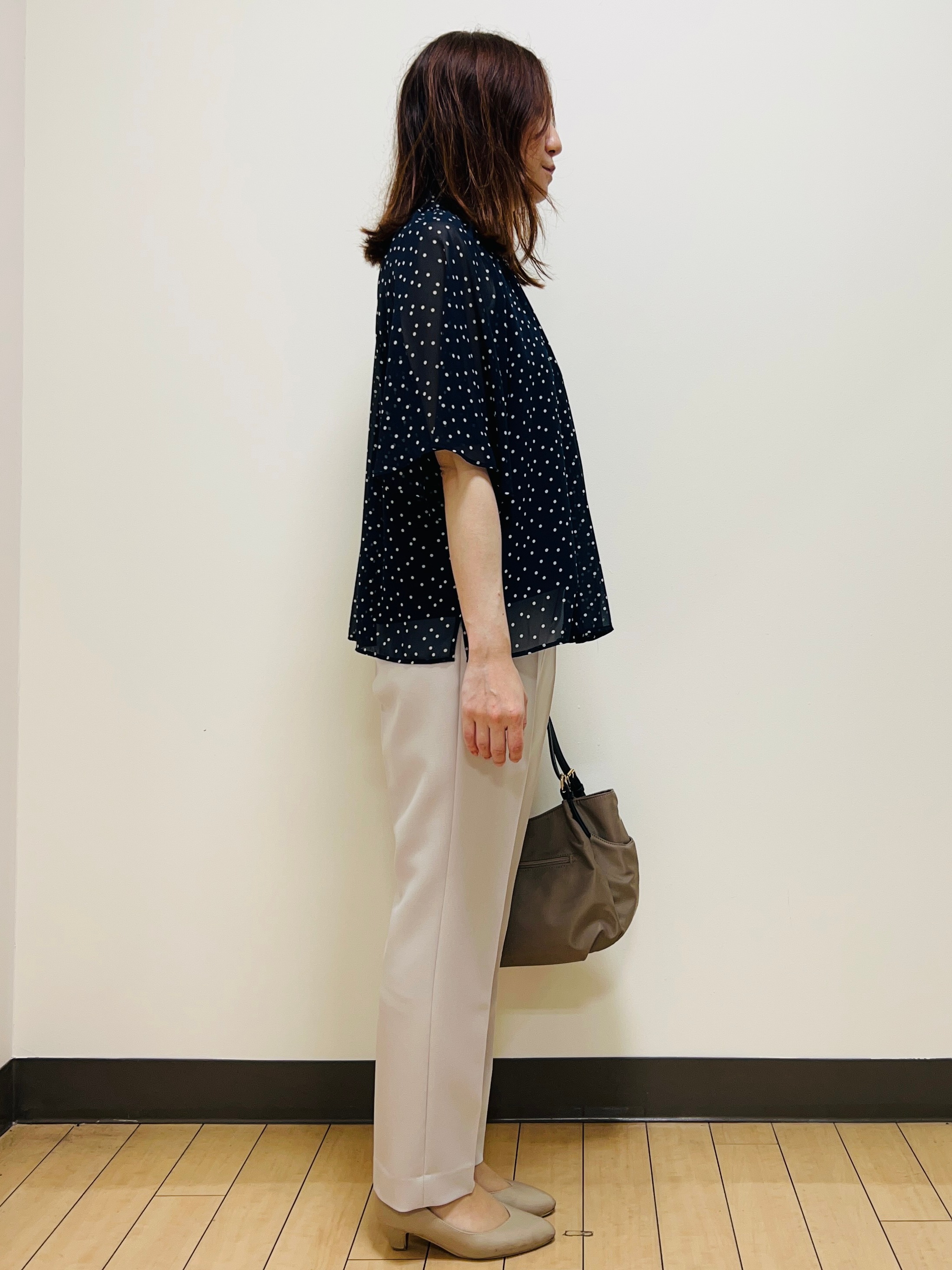 miiiさんの「Reflect｜【セットアップ／手洗い可】ドット柄シアーブラウス」を使ったコーディネート