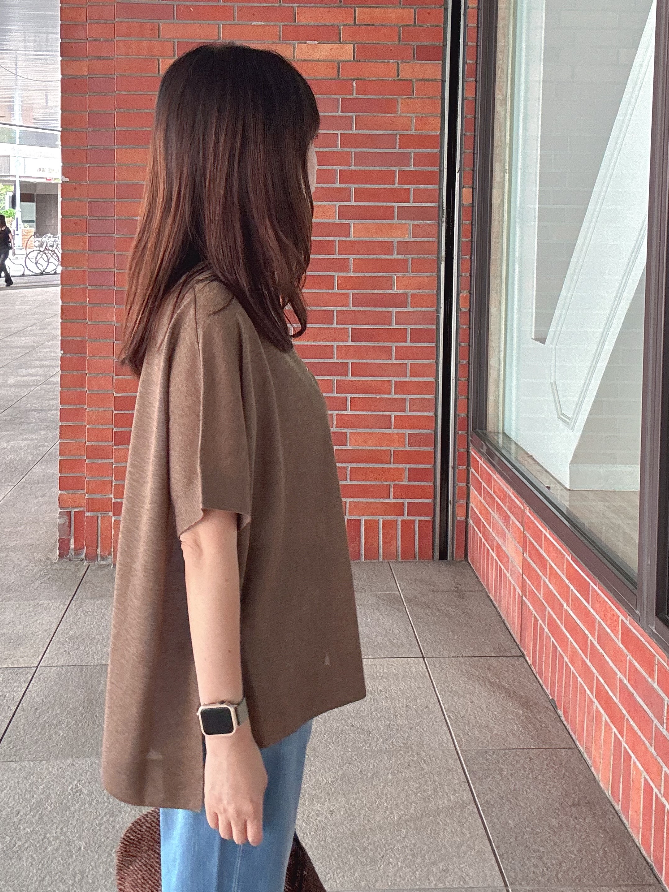 makiさんの「UNTITLED｜【アンサンブル可/品のある透け感】Tシャツ風ニットトップス」を使ったコーディネート