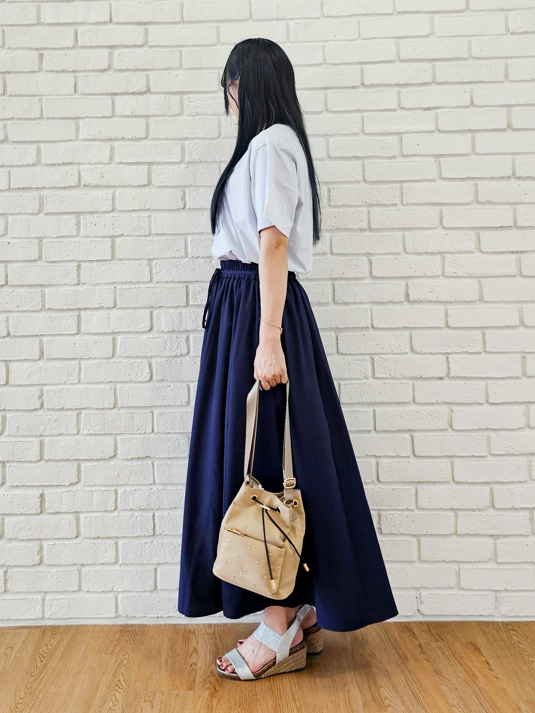 ゆゆさんの「SHOO･LA･RUE｜【ひんやり/洗濯機可/S-LL】夏に快適サラサラ感 大人のひんやりプリントTシャツ」を使ったコーディネート