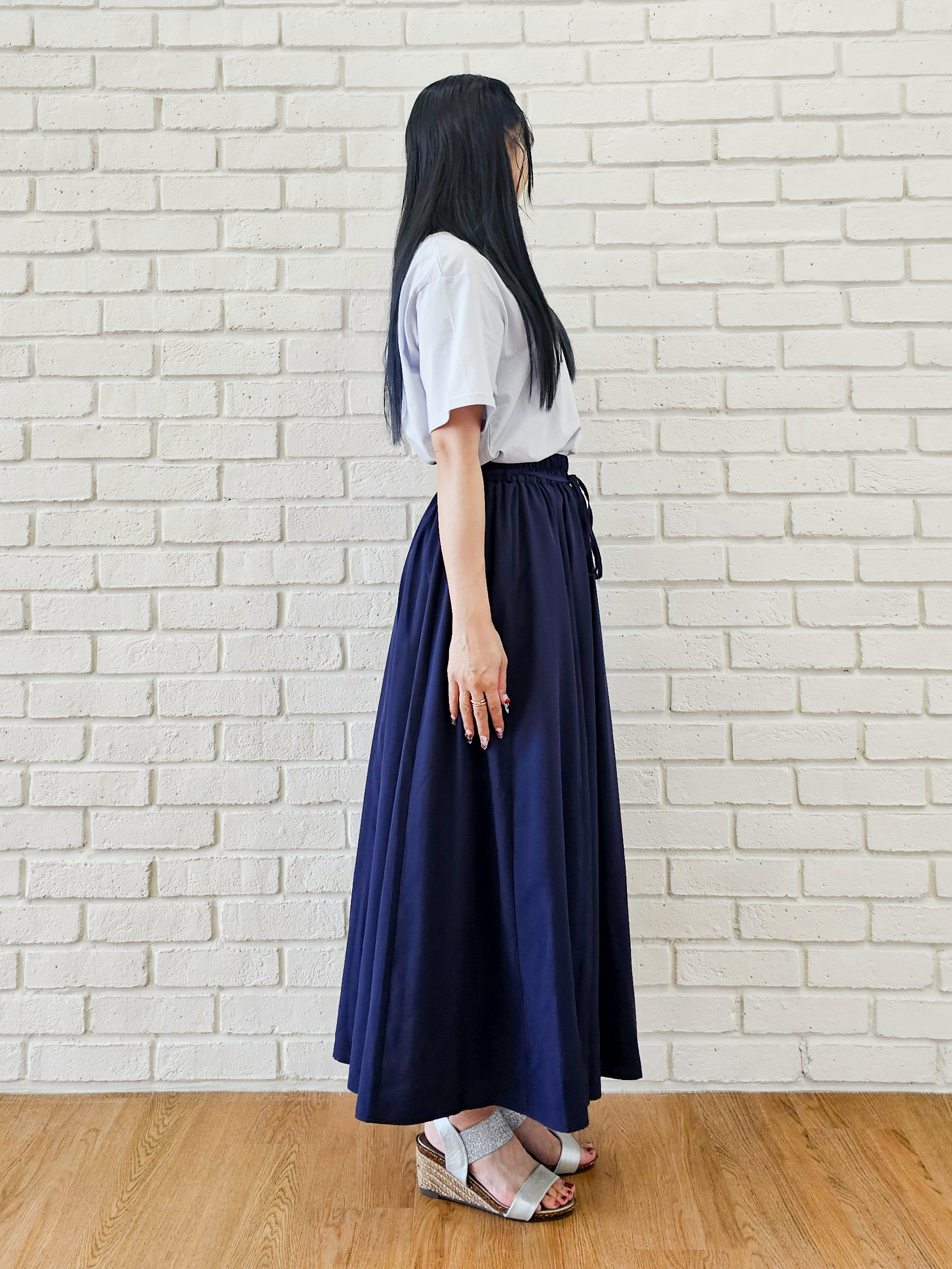 ゆゆさんの「SHOO･LA･RUE｜【ひんやり/洗濯機可/S-LL】夏に快適サラサラ感 大人のひんやりプリントTシャツ」を使ったコーディネート