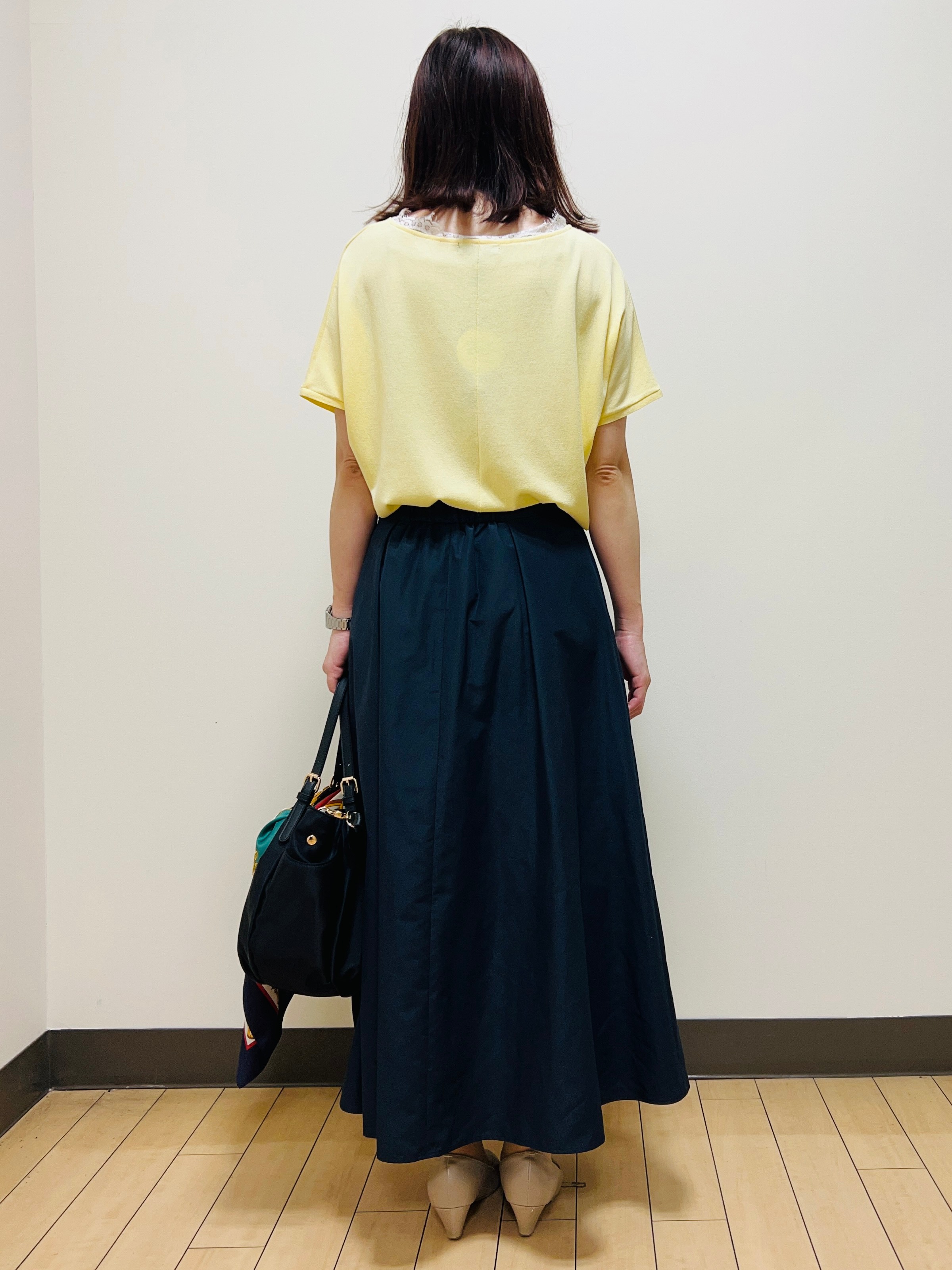 miiiさんの「Reflect｜【二の腕カバー／手洗い可】ネックレース フレンチスリーブニット」を使ったコーディネート