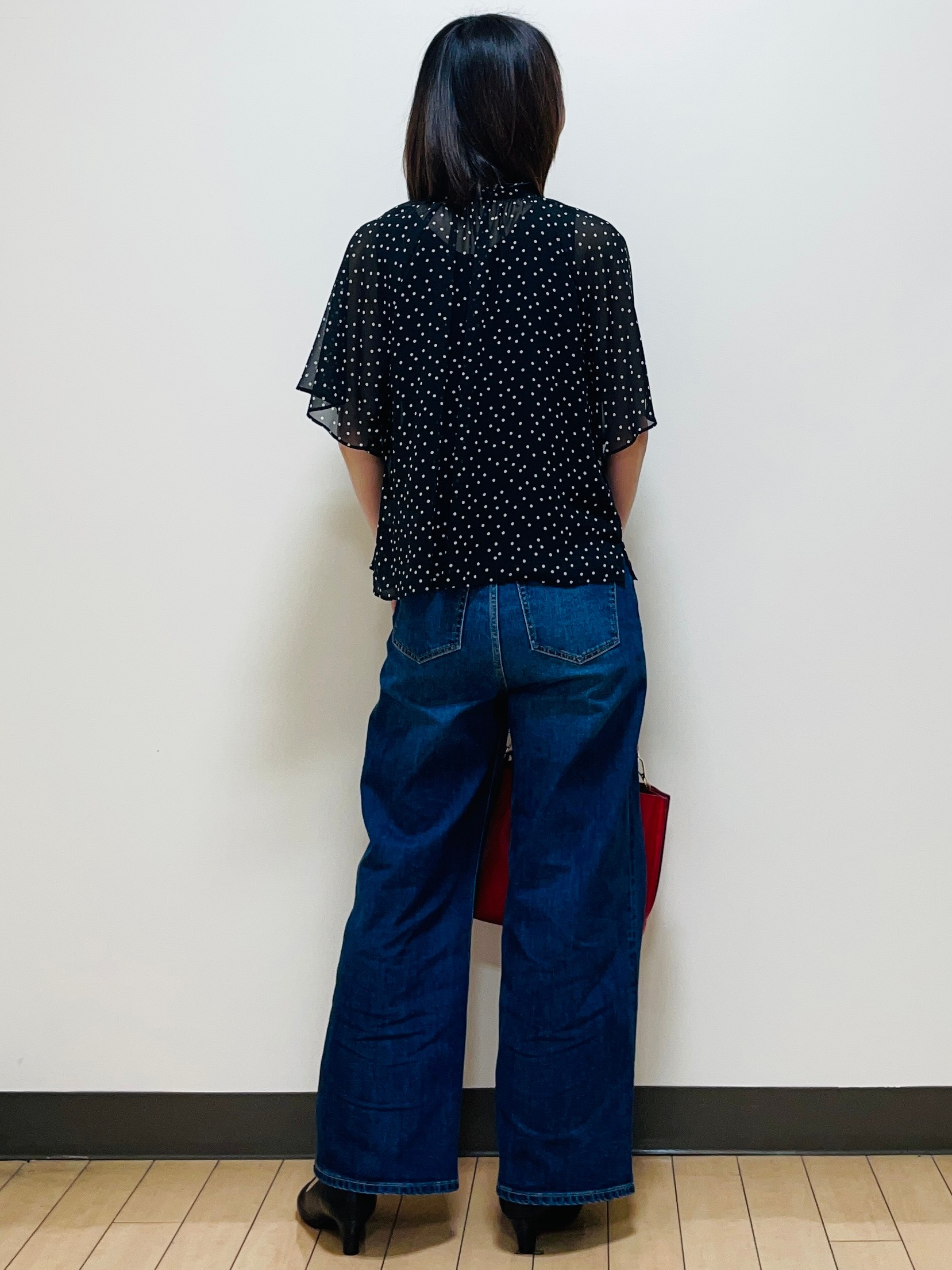 Riiさんの「Reflect｜【セットアップ／手洗い可】ドット柄シアーブラウス」を使ったコーディネート