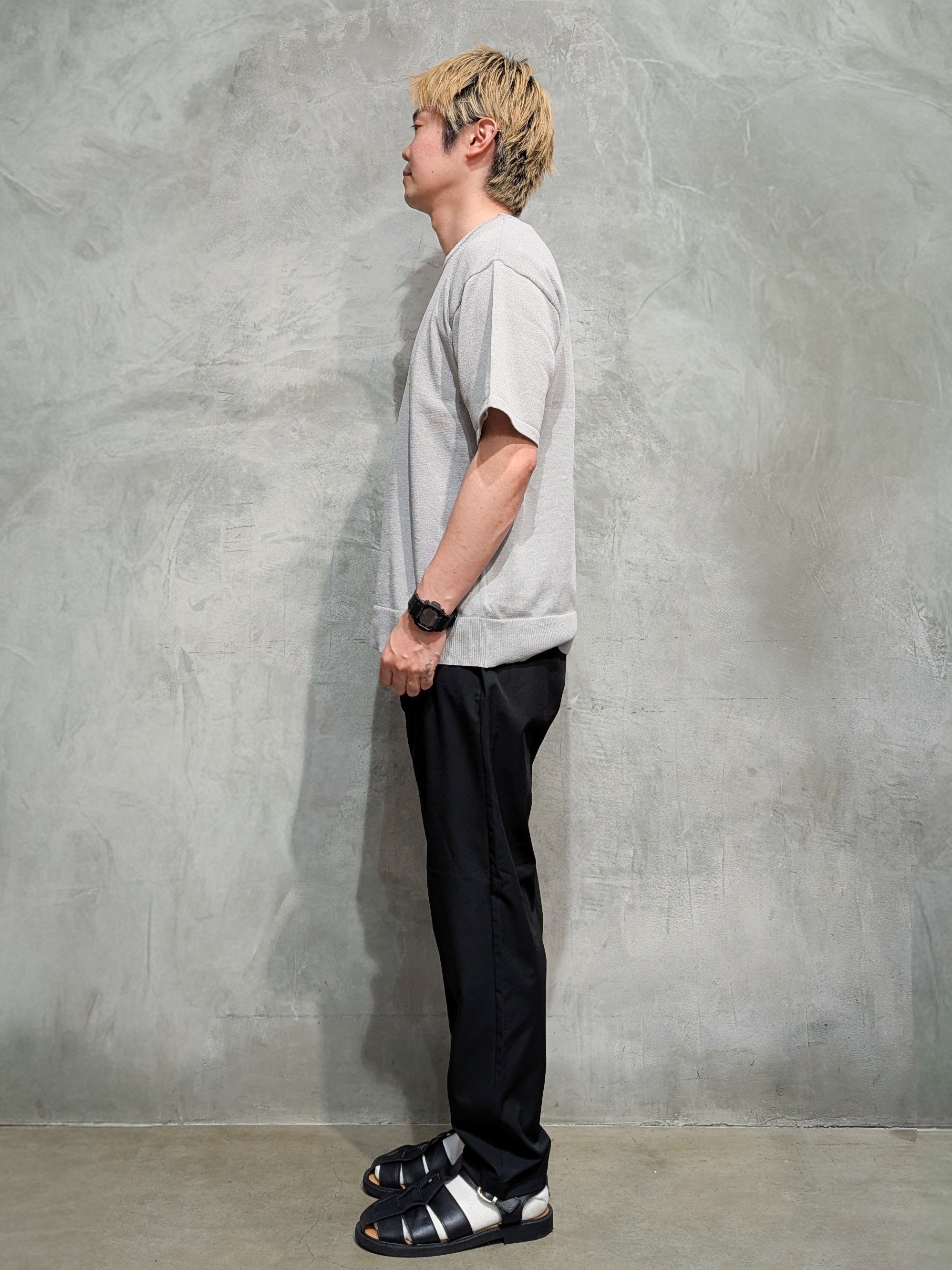 daiさんの「THE SHOP TK｜【抗菌防臭／UVカット／洗濯機OK】和紙混 半袖ニット」を使ったコーディネート