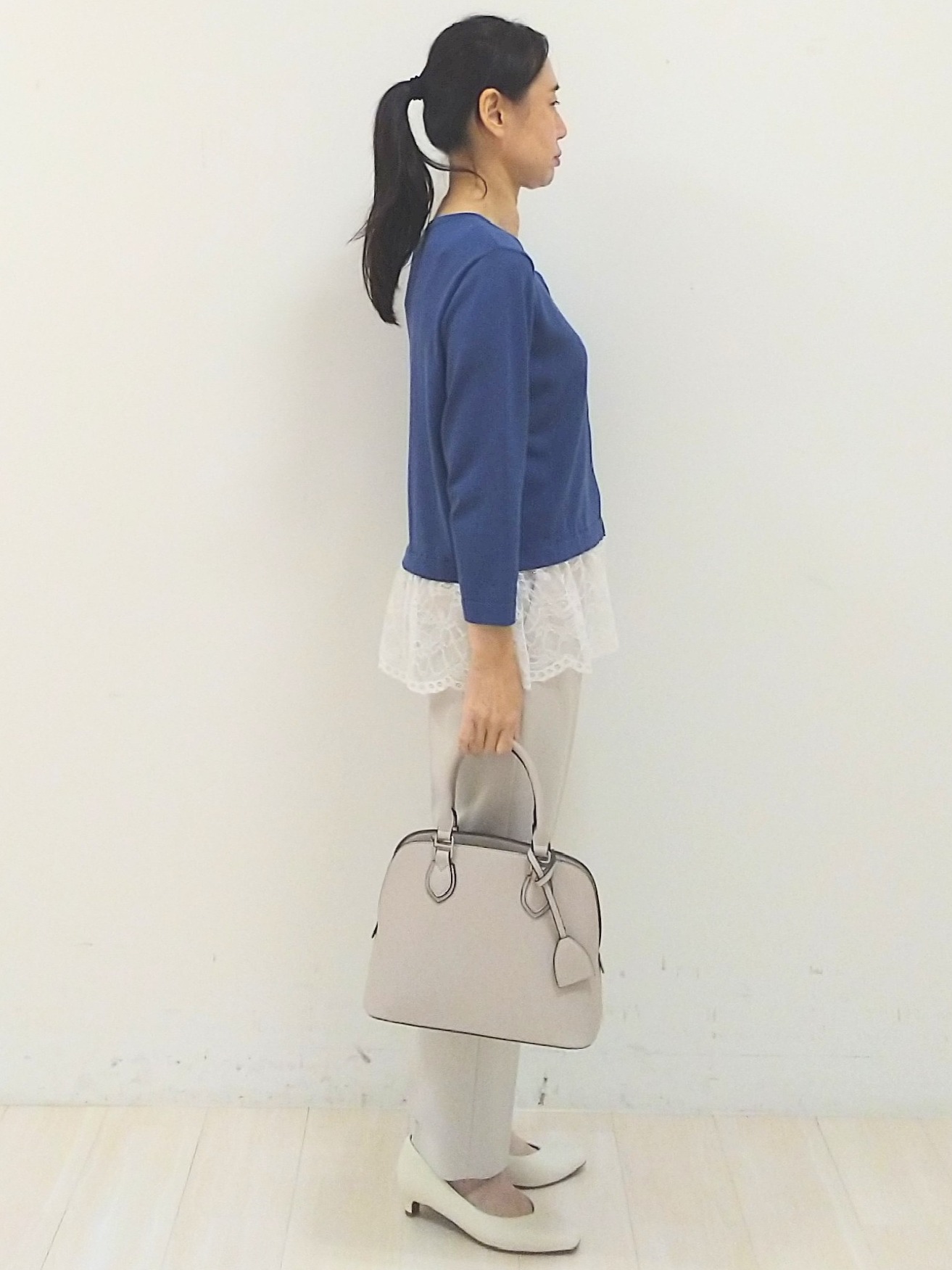 SANAさんの「Reflect｜【手洗い可】レースデザインニットカーディガン」を使ったコーディネート