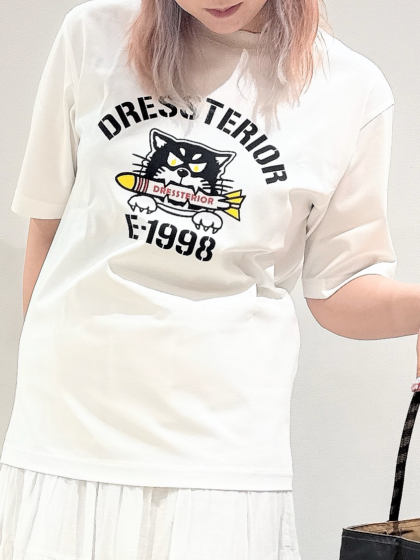 なかもとあきさんの「DRESSTERIOR｜【接触冷感／抗菌防臭／消臭】ICE CLEAR COTTON ミサイルキャットTシャツ」を使ったコーディネート