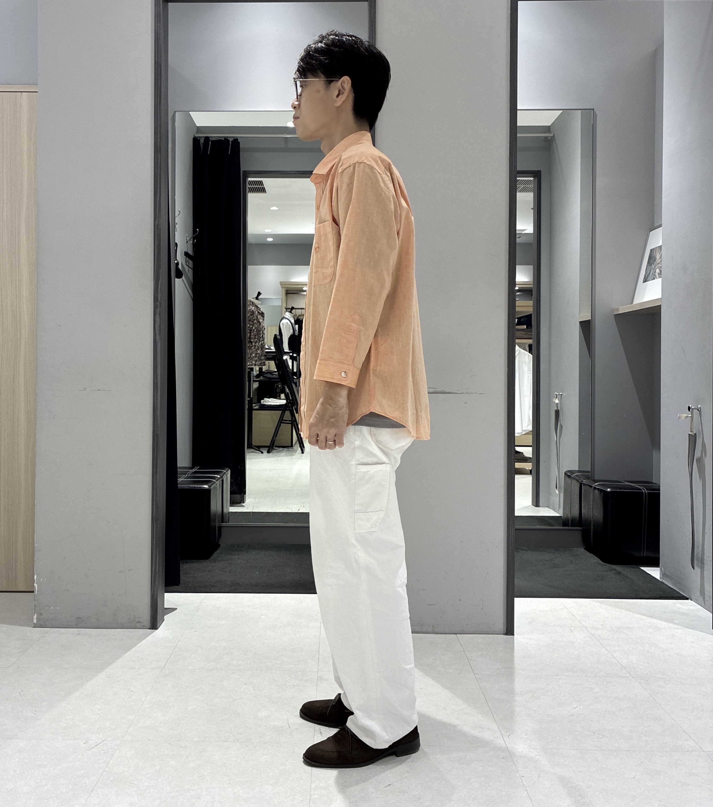 わいずみさんの「TAKEO KIKUCHI｜【接触冷感】ハイブリッド リネン 七分袖シャツ」を使ったコーディネート