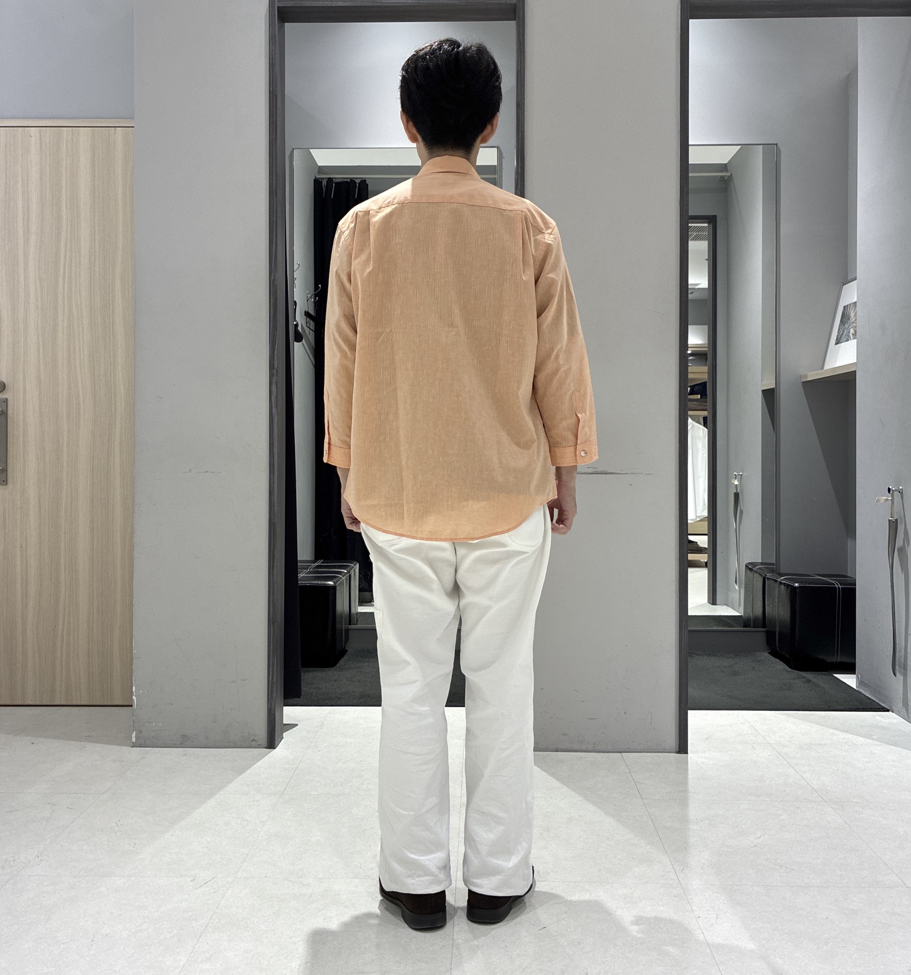 わいずみさんの「TAKEO KIKUCHI｜【接触冷感】ハイブリッド リネン 七分袖シャツ」を使ったコーディネート