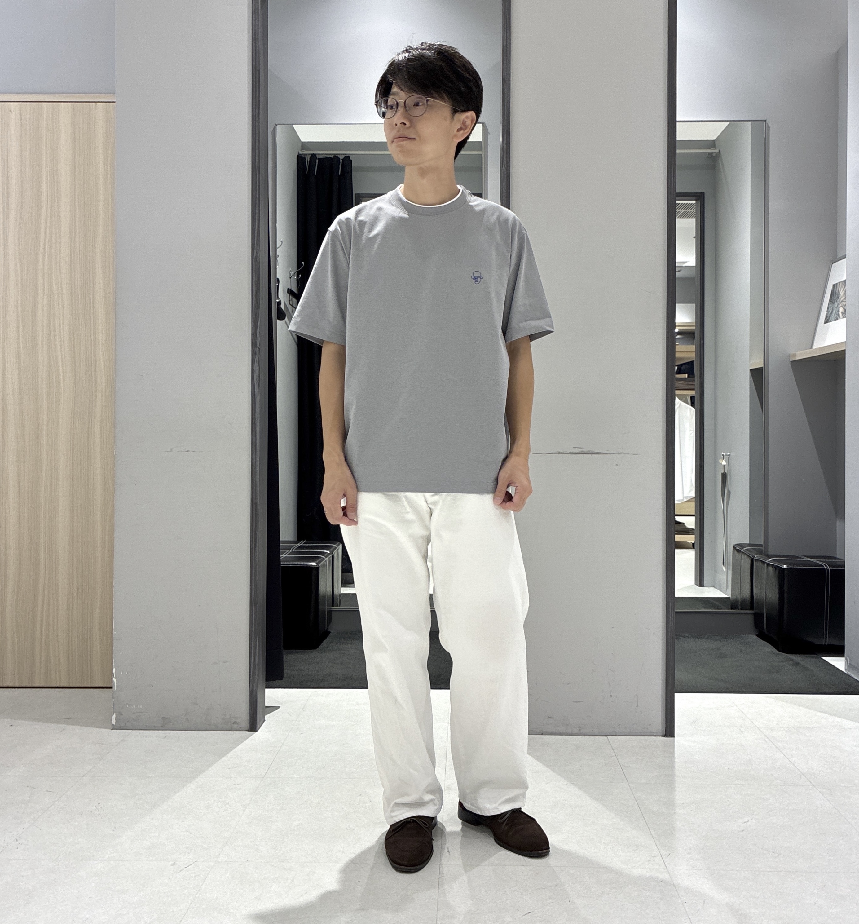 わいずみさんの「TAKEO KIKUCHI｜【接触冷感】ハイブリッド リネン 七分袖シャツ」を使ったコーディネート