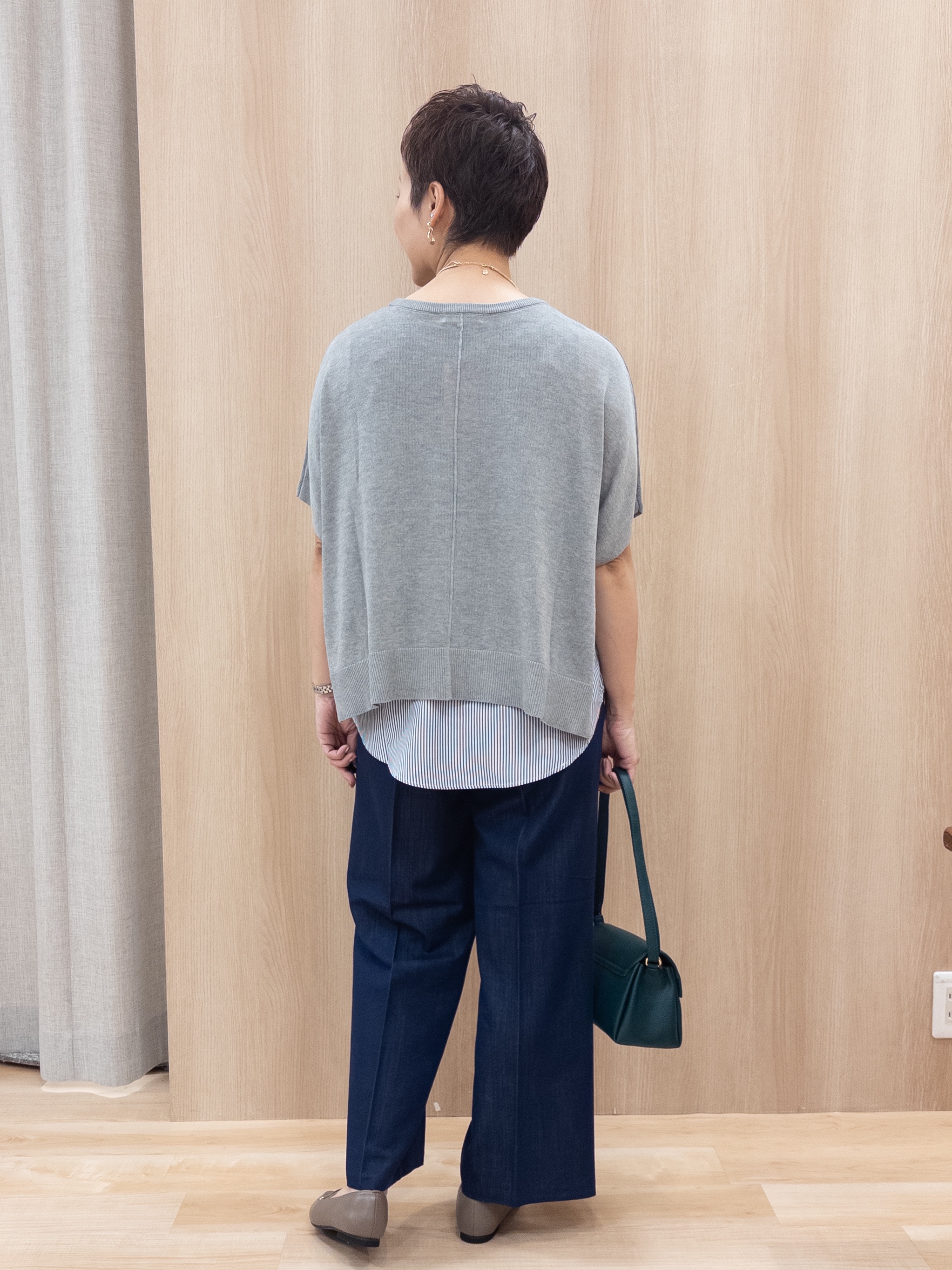 シュウコさんの「grove｜【体系カバー◎】ニット&times;インナーシャツタンクSET」を使ったコーディネート