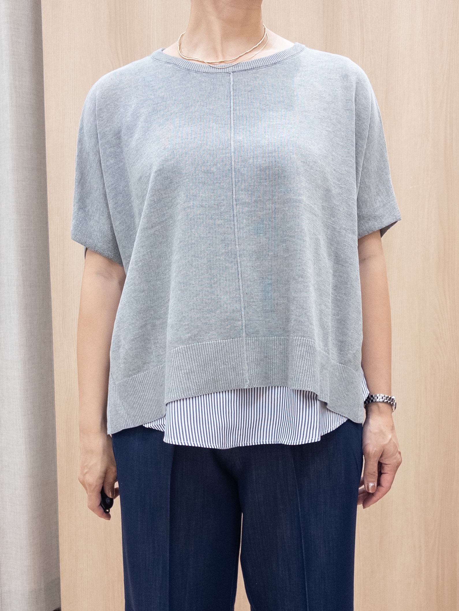 シュウコさんの「grove｜【体系カバー◎】ニット&times;インナーシャツタンクSET」を使ったコーディネート