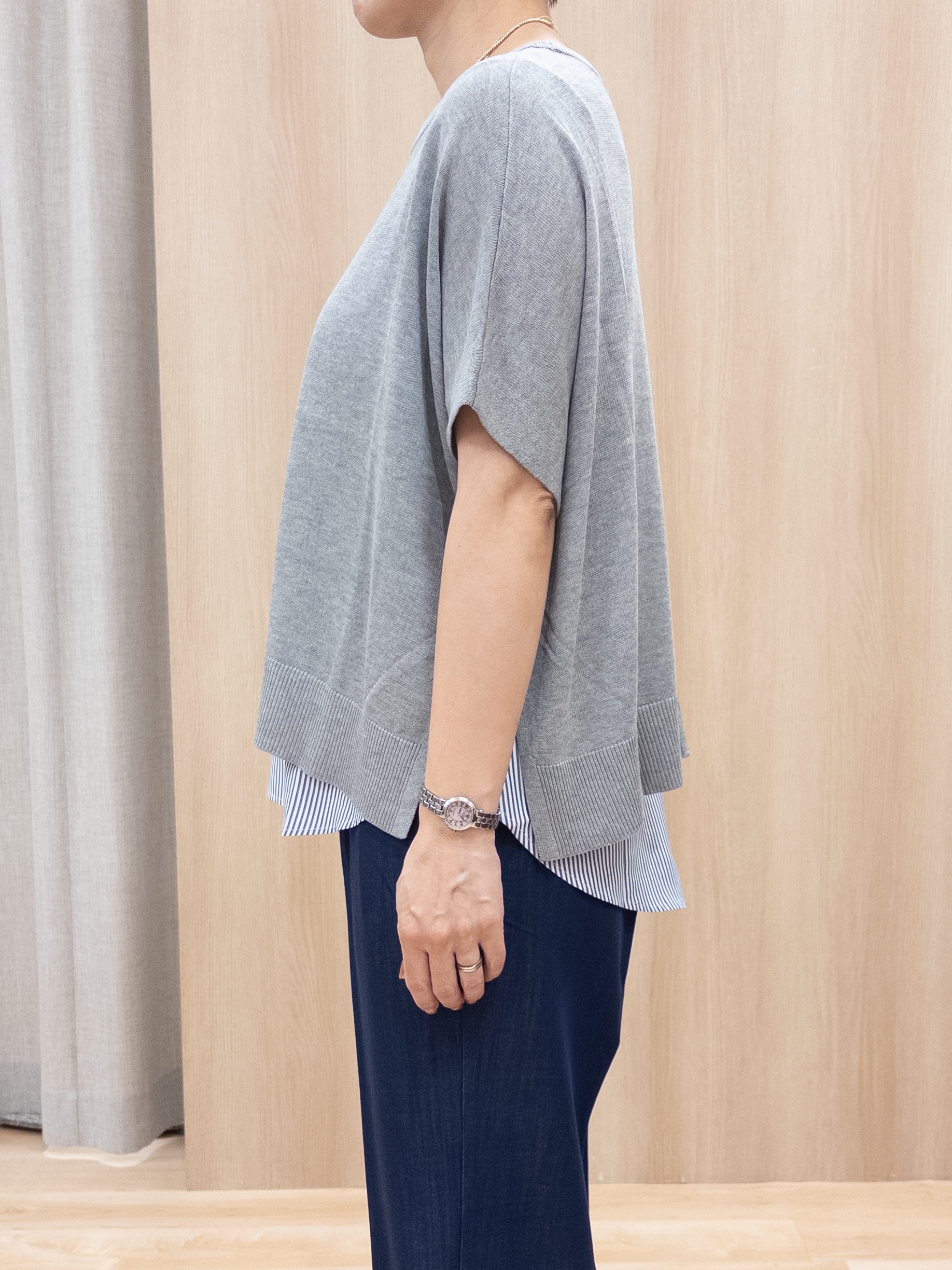 シュウコさんの「grove｜【体系カバー◎】ニット&times;インナーシャツタンクSET」を使ったコーディネート