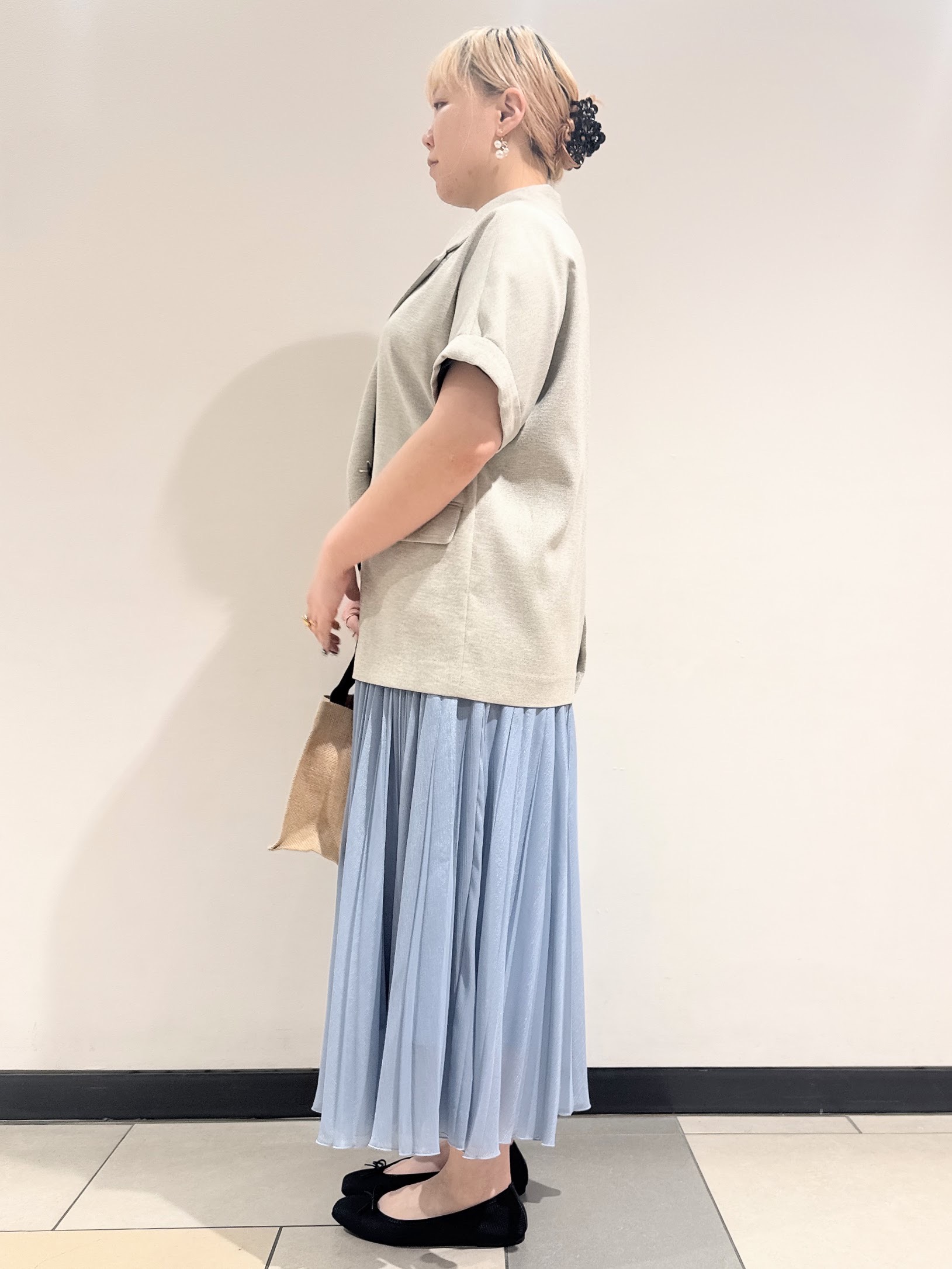 なかもとあきさんの「DRESSTERIOR｜【セットアップ可/UVカット/接触冷感/吸水速乾】ウォッシャブル リネンライクドルマンジャケット」を使ったコーディネート